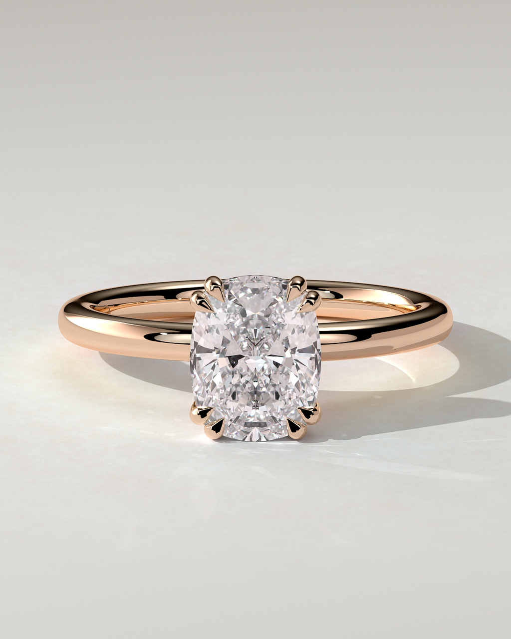 Aubrey Solitaire Cushion Ring