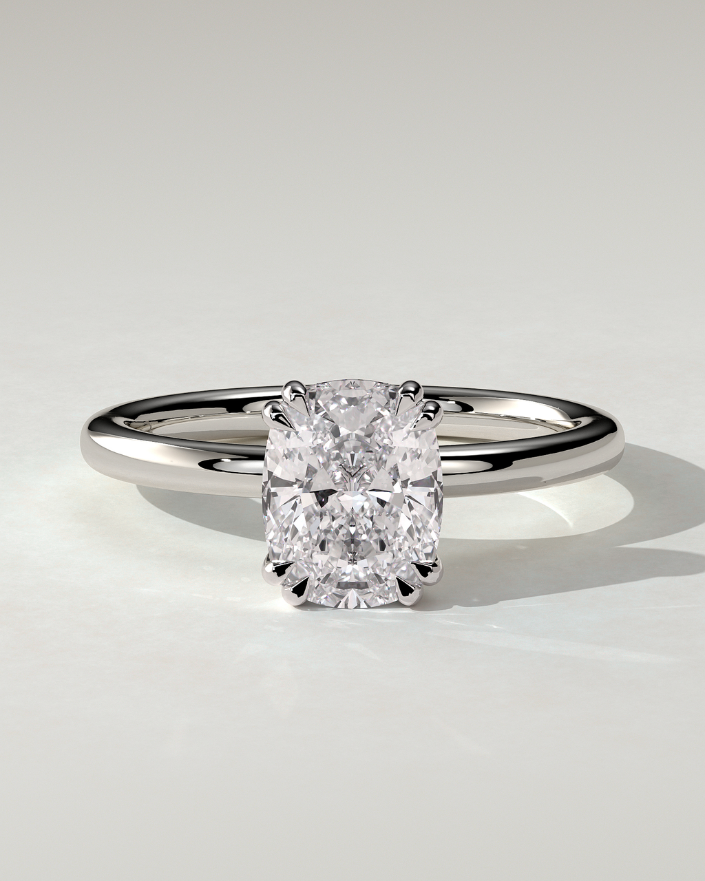 Aubrey Solitaire Cushion Ring