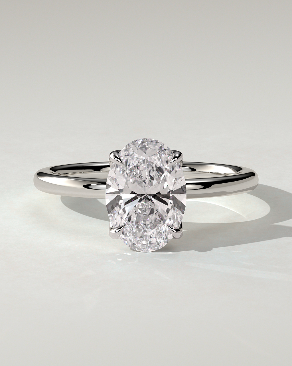 Aurelie Solitaire Oval Ring