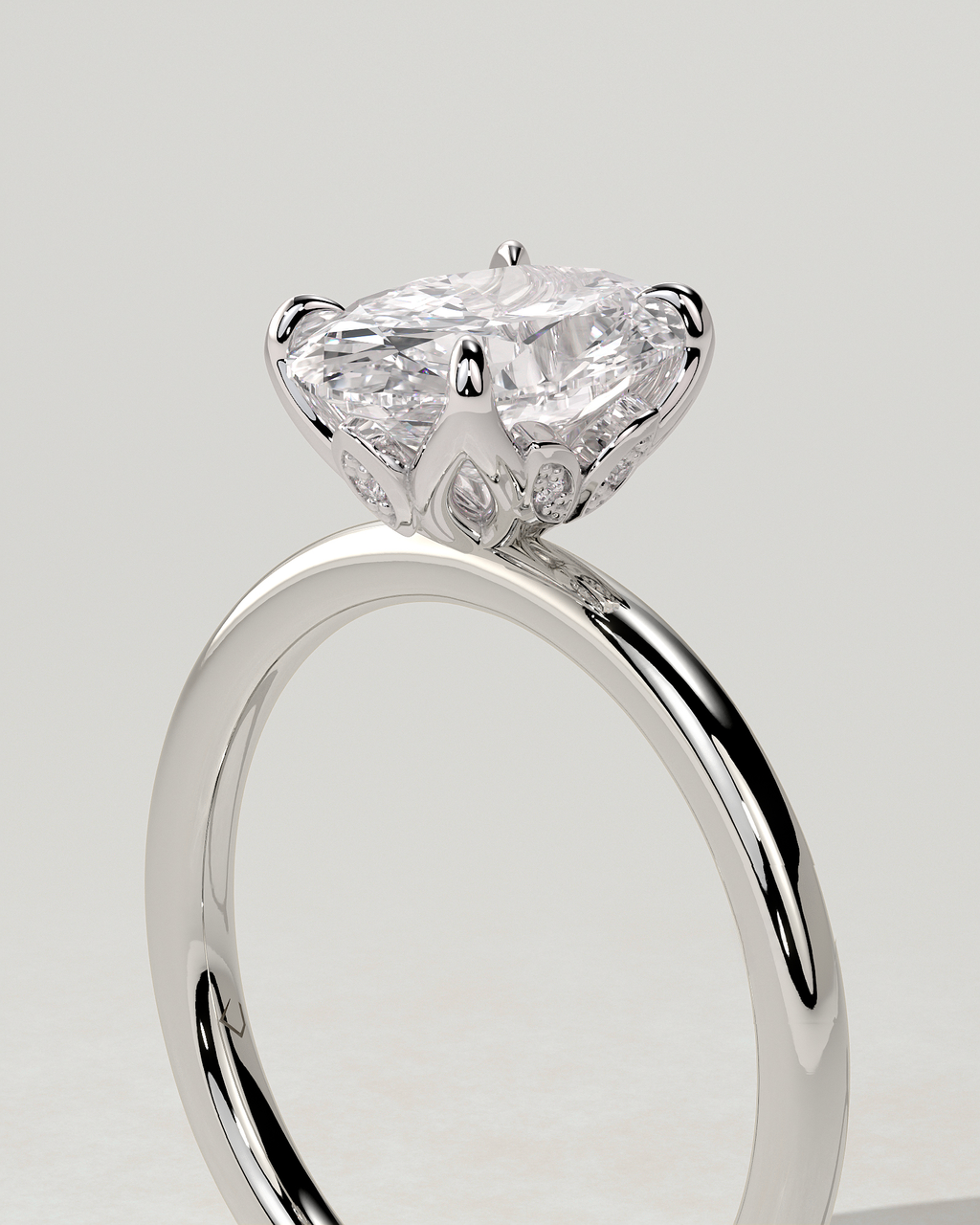 Aurelie Solitaire Oval Ring