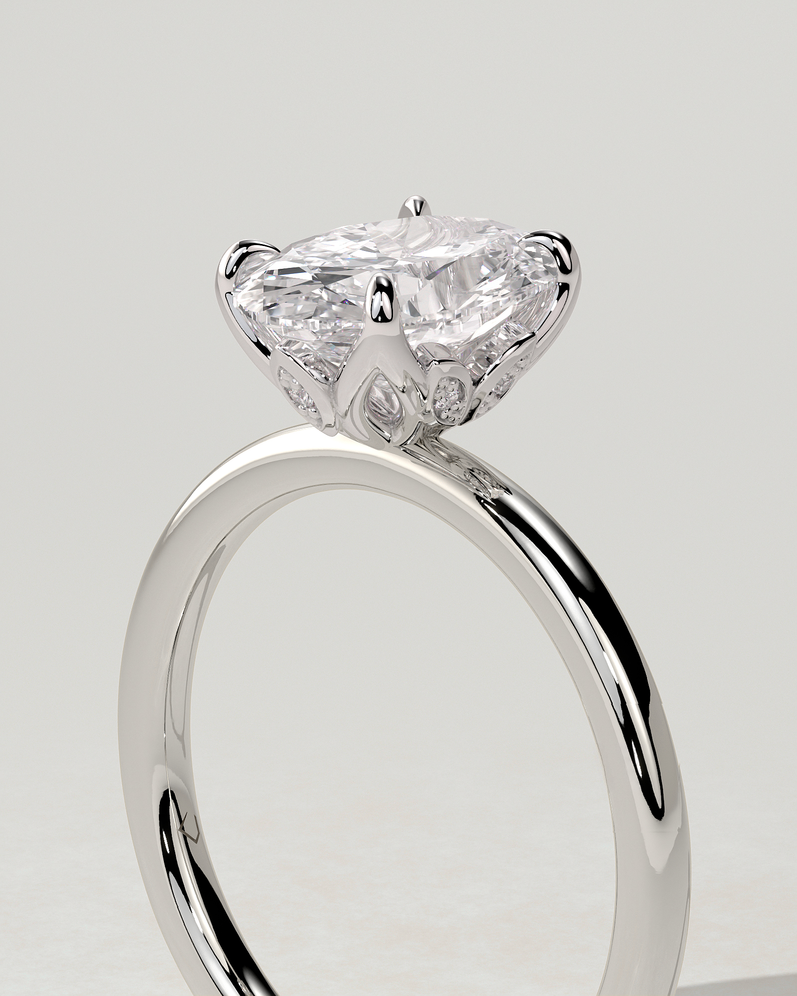 Aurelie Solitaire Oval Ring