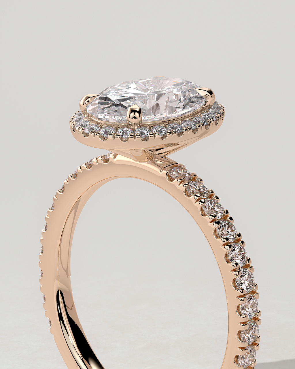 Aurora Halo Oval Ring