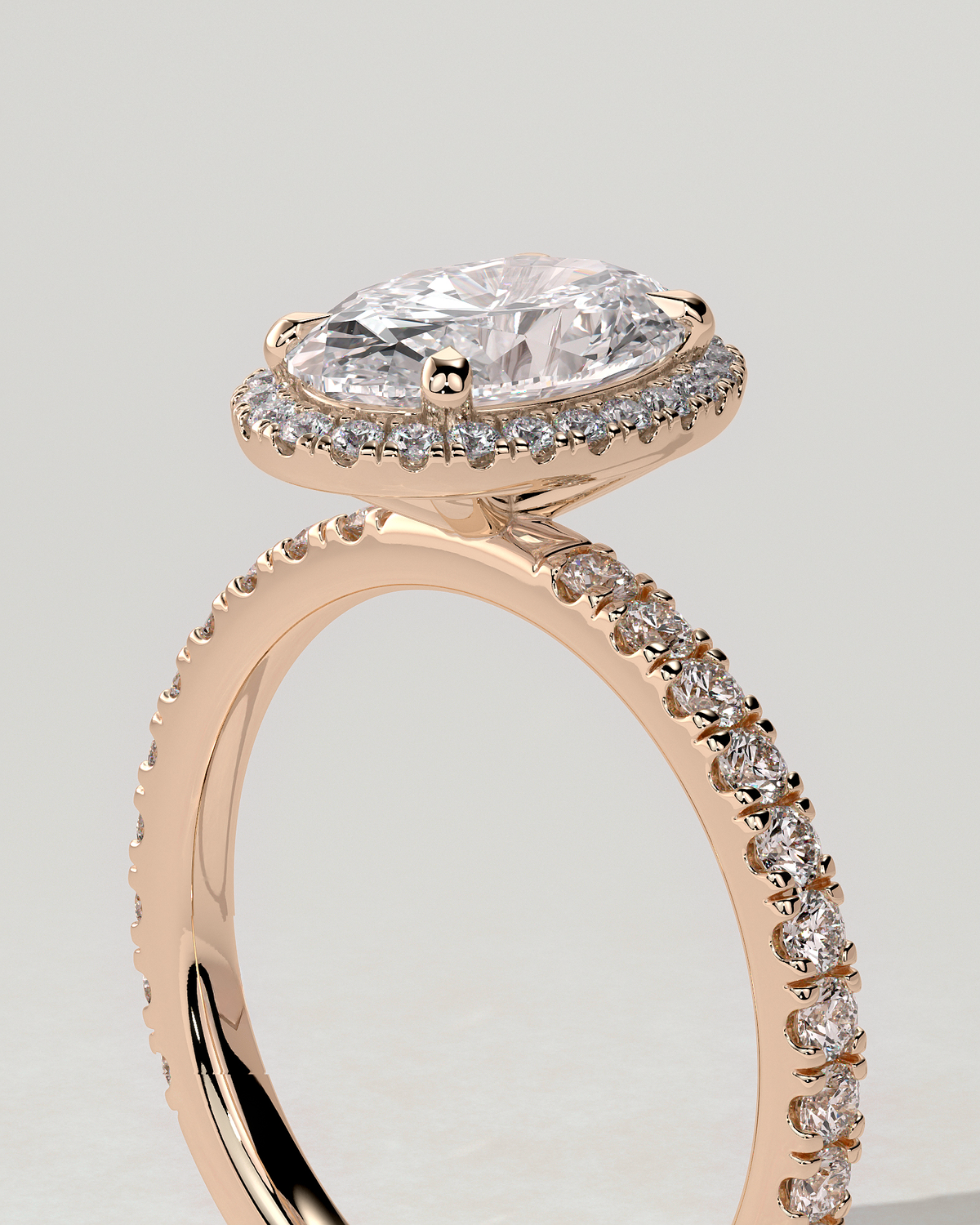 Aurora Halo Oval Ring