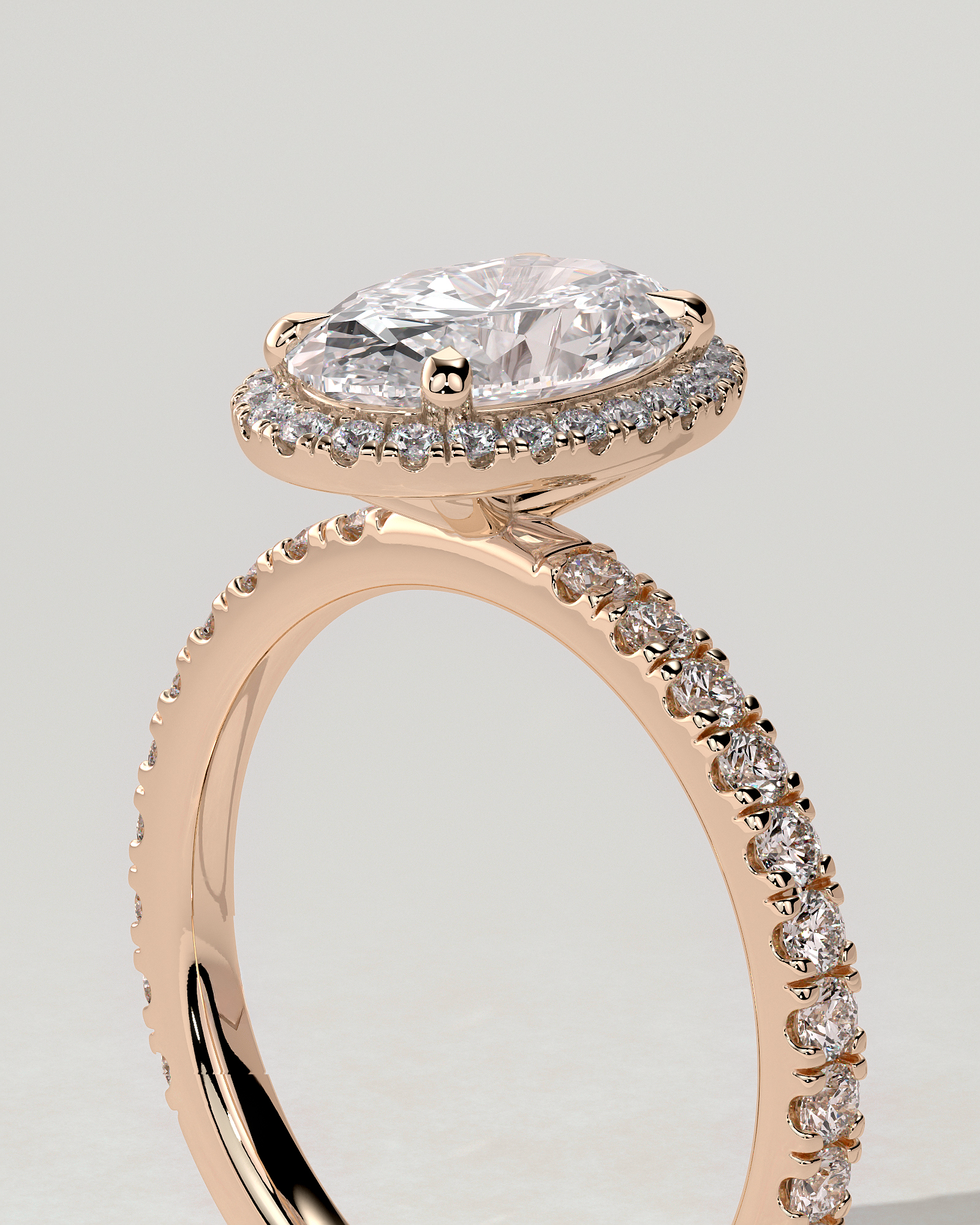 Aurora Halo Oval Ring