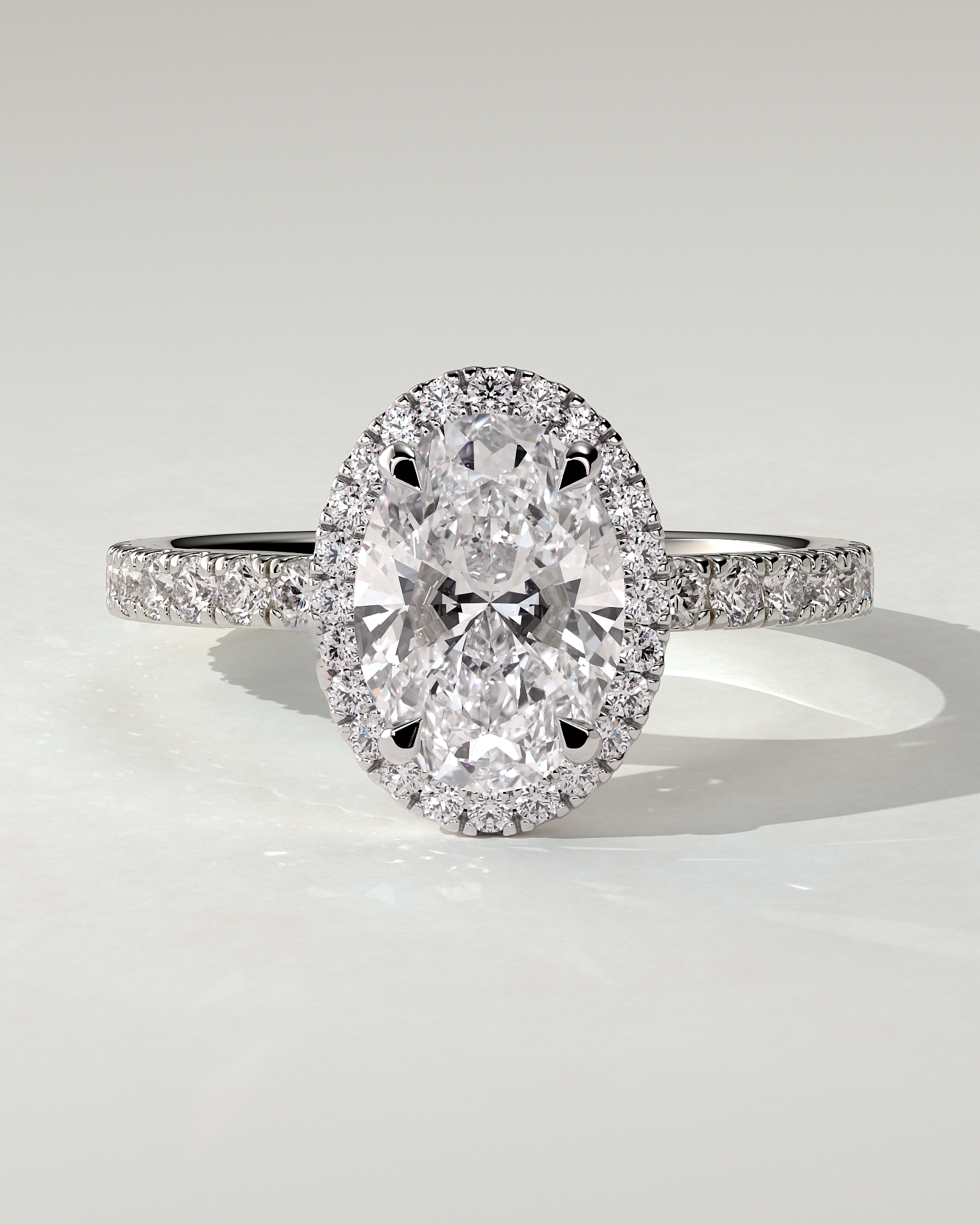 Aurora Halo Oval Ring