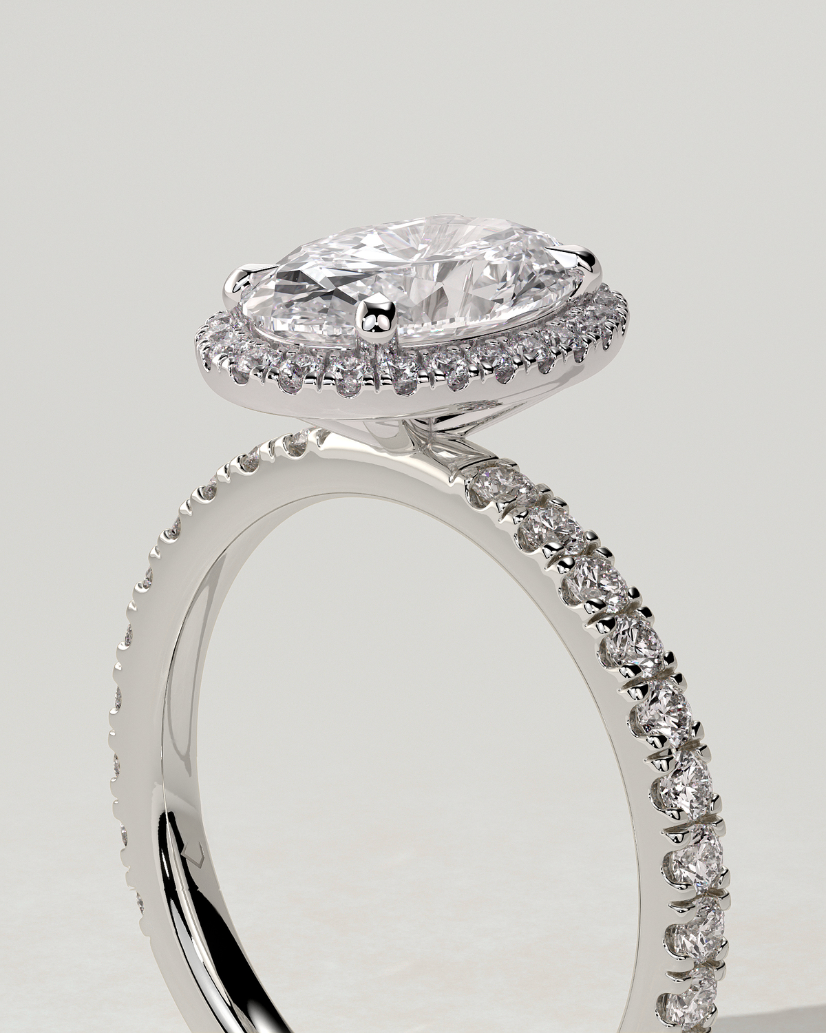 Aurora Halo Oval Ring