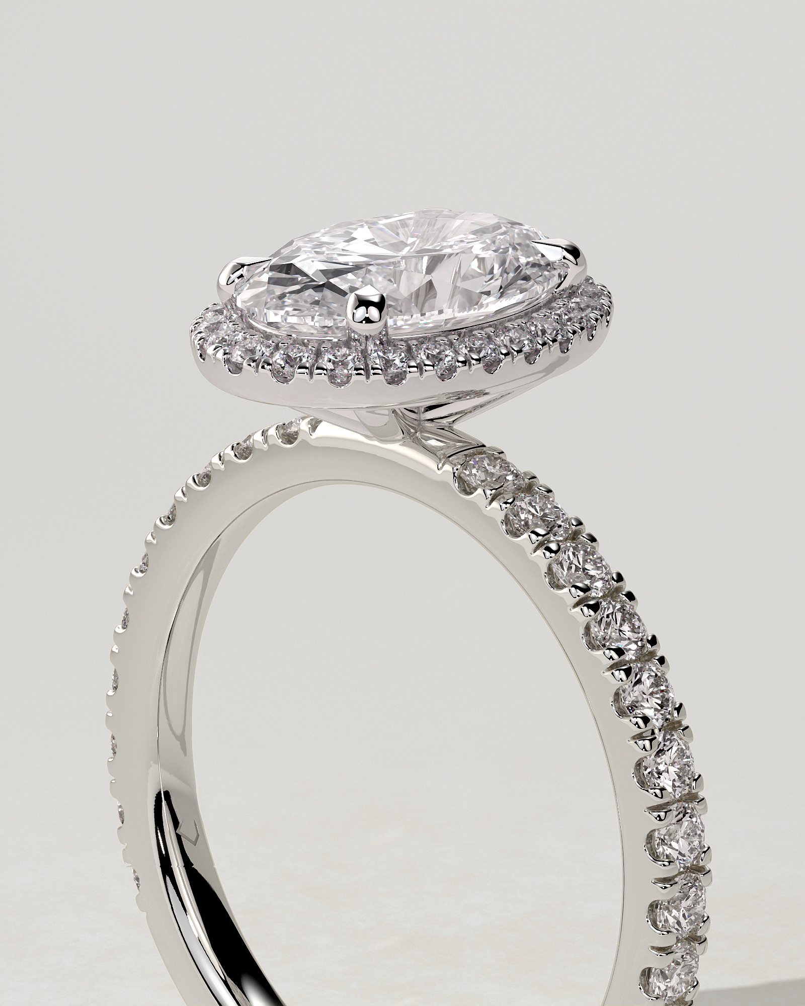 Aurora Halo Oval Ring