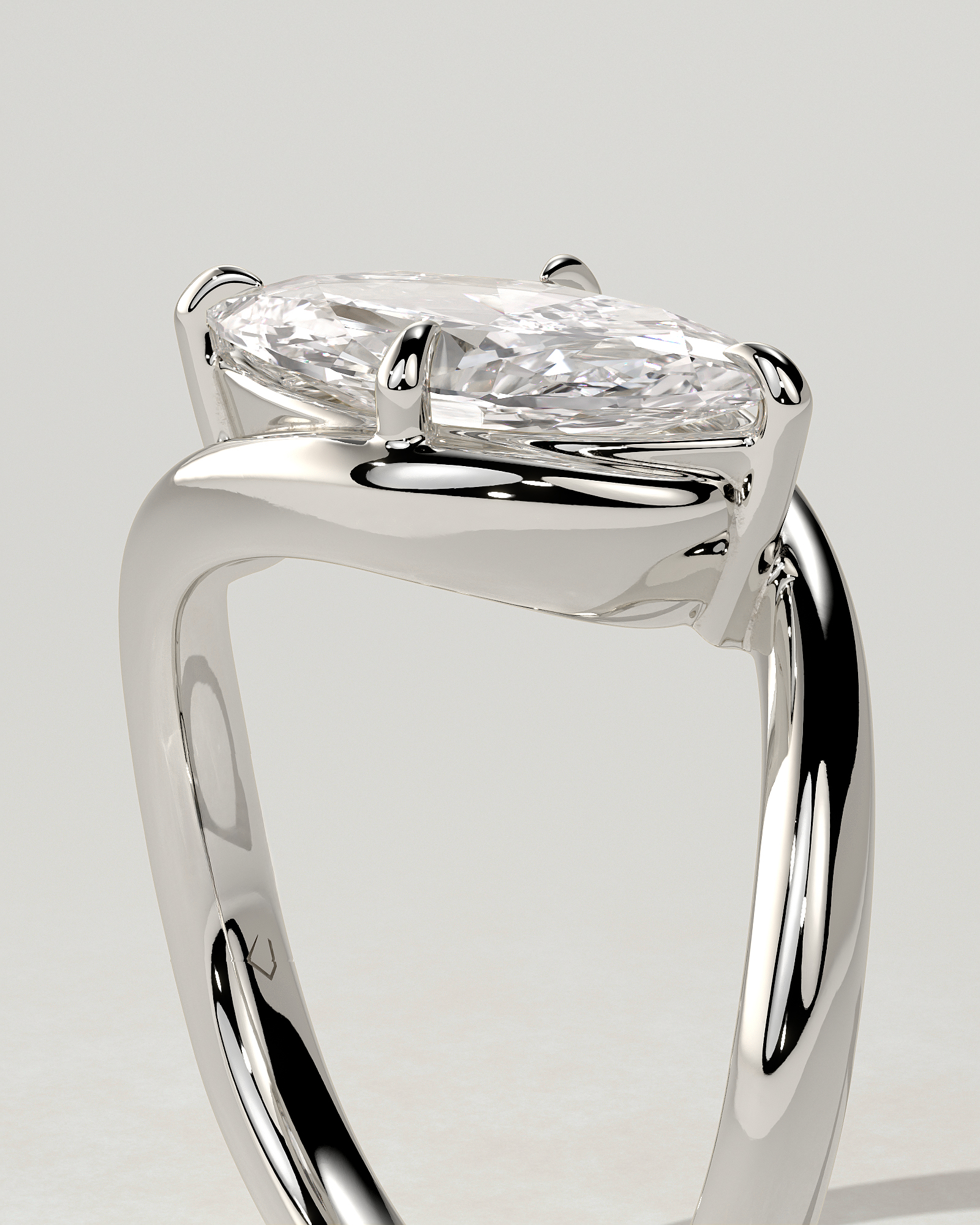Beverly Solitaire Marquise Ring