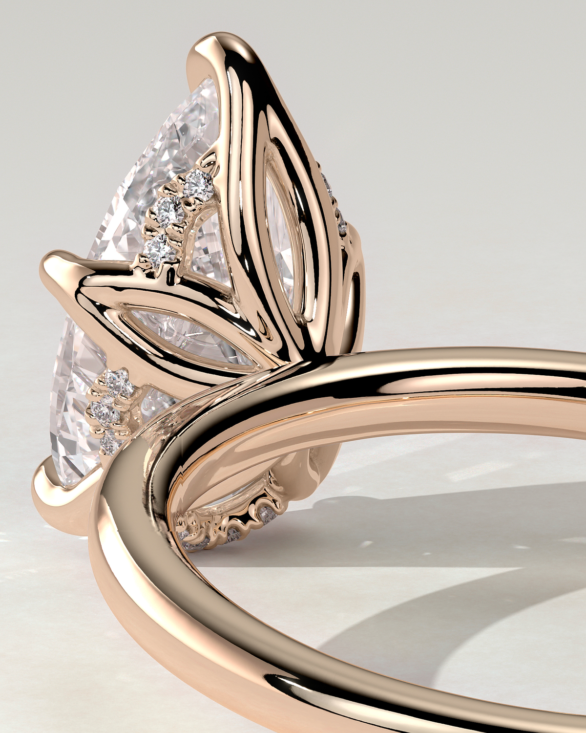 Blossom Solitaire Pear Ring