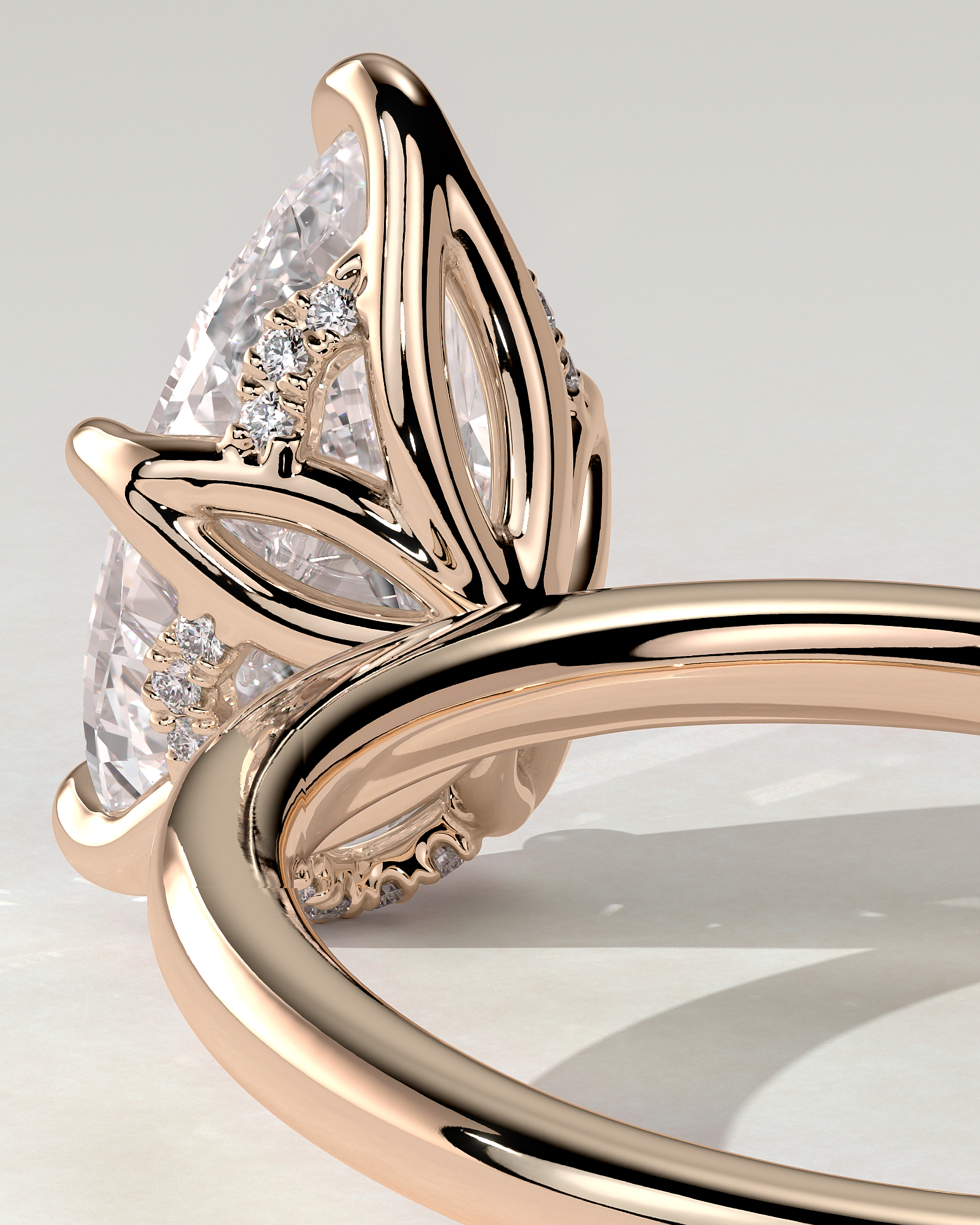 Blossom Solitaire Pear Ring