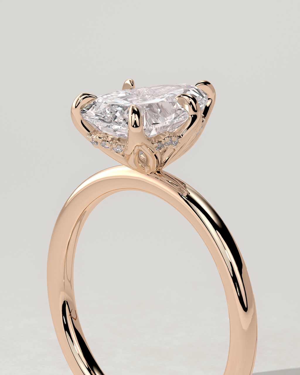 Blossom Solitaire Pear Ring