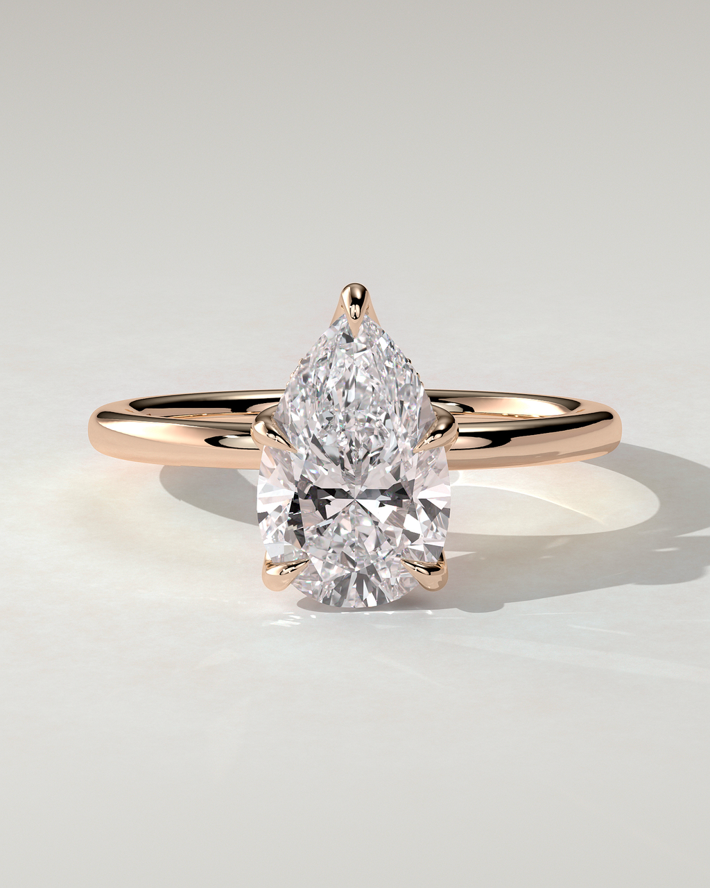 Blossom Solitaire Pear Ring