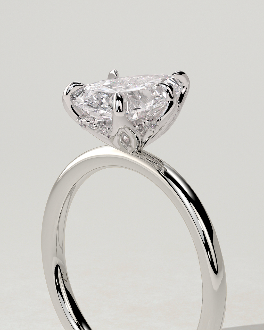 Blossom Solitaire Pear Ring