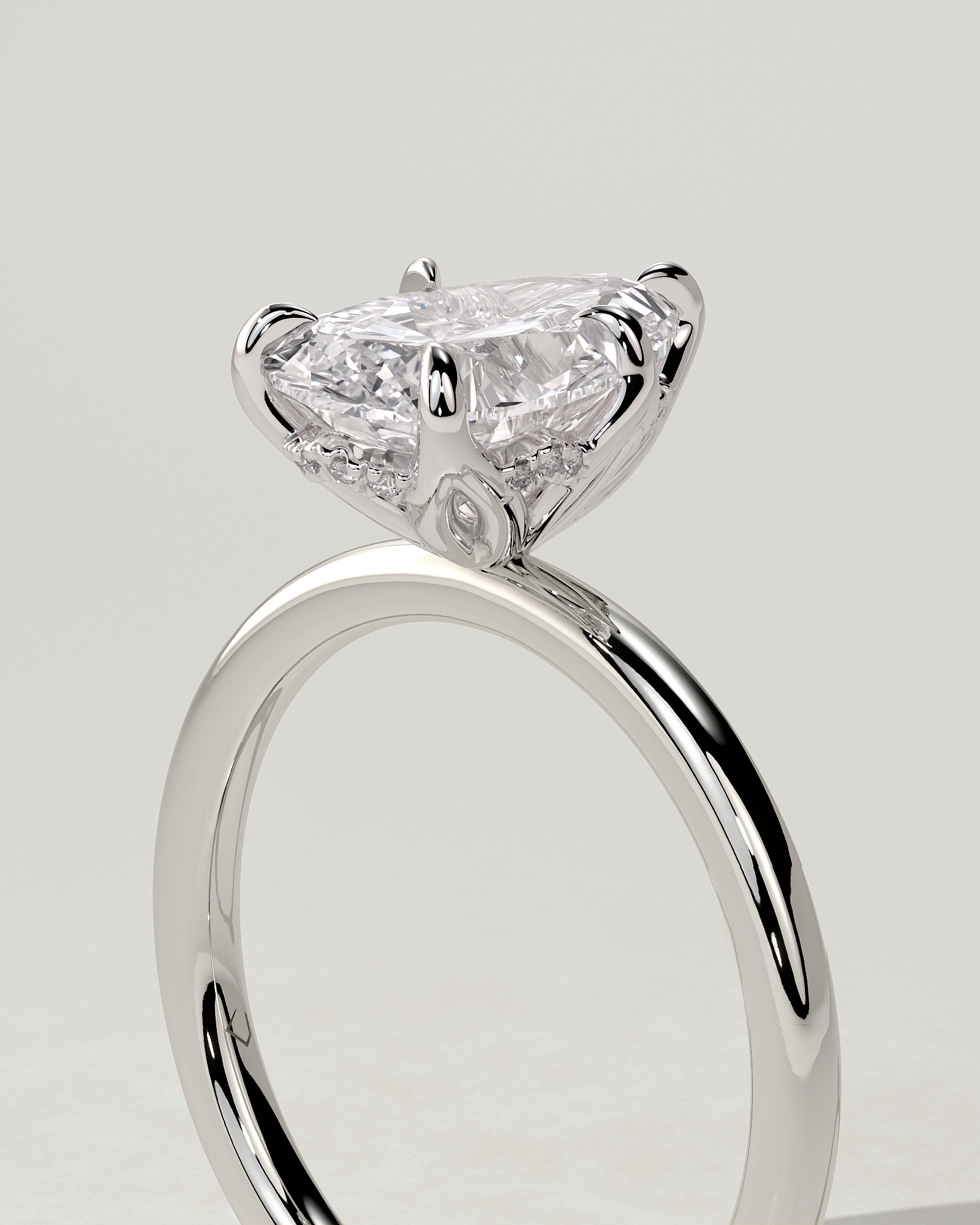 Blossom Solitaire Pear Ring