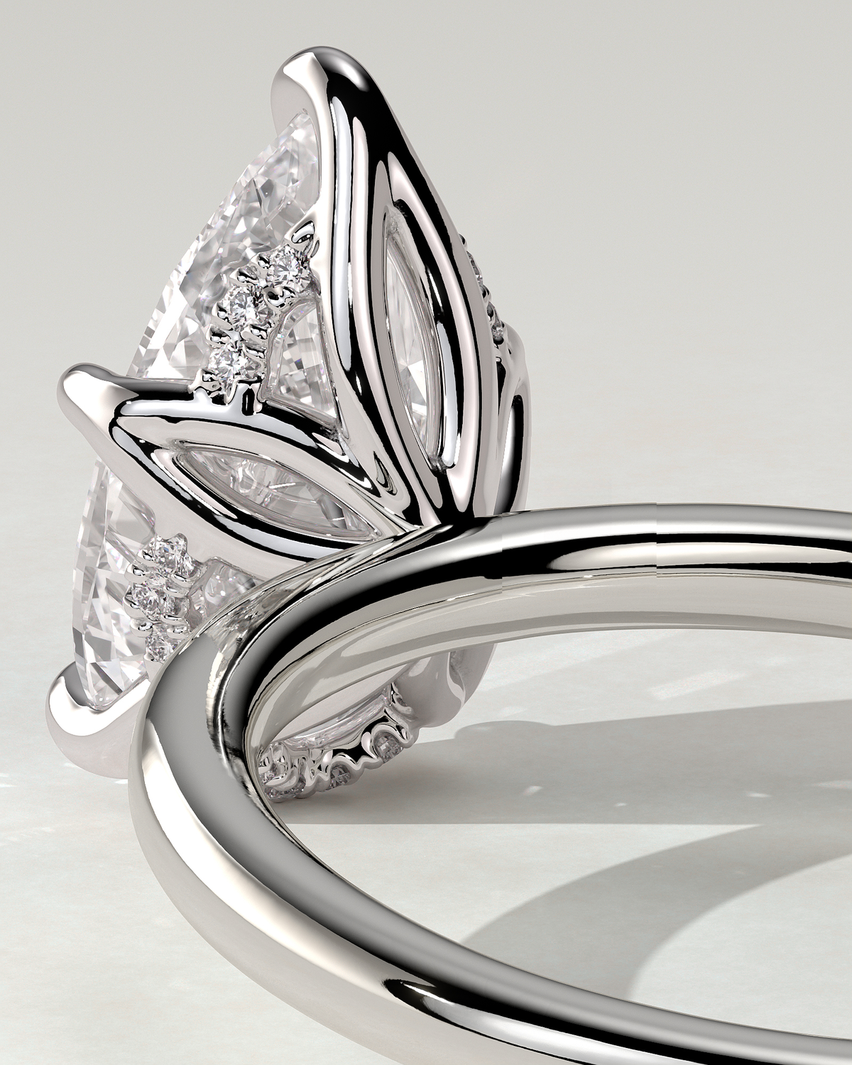 Blossom Solitaire Pear Ring
