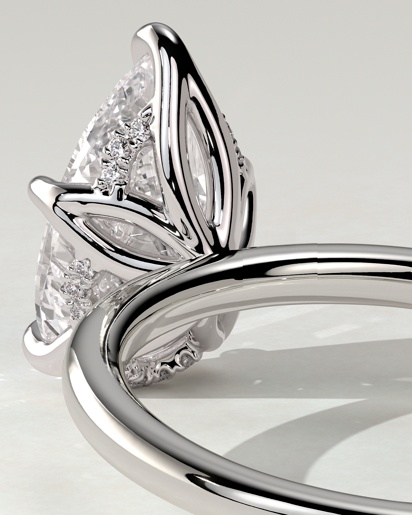 Blossom Solitaire Pear Ring