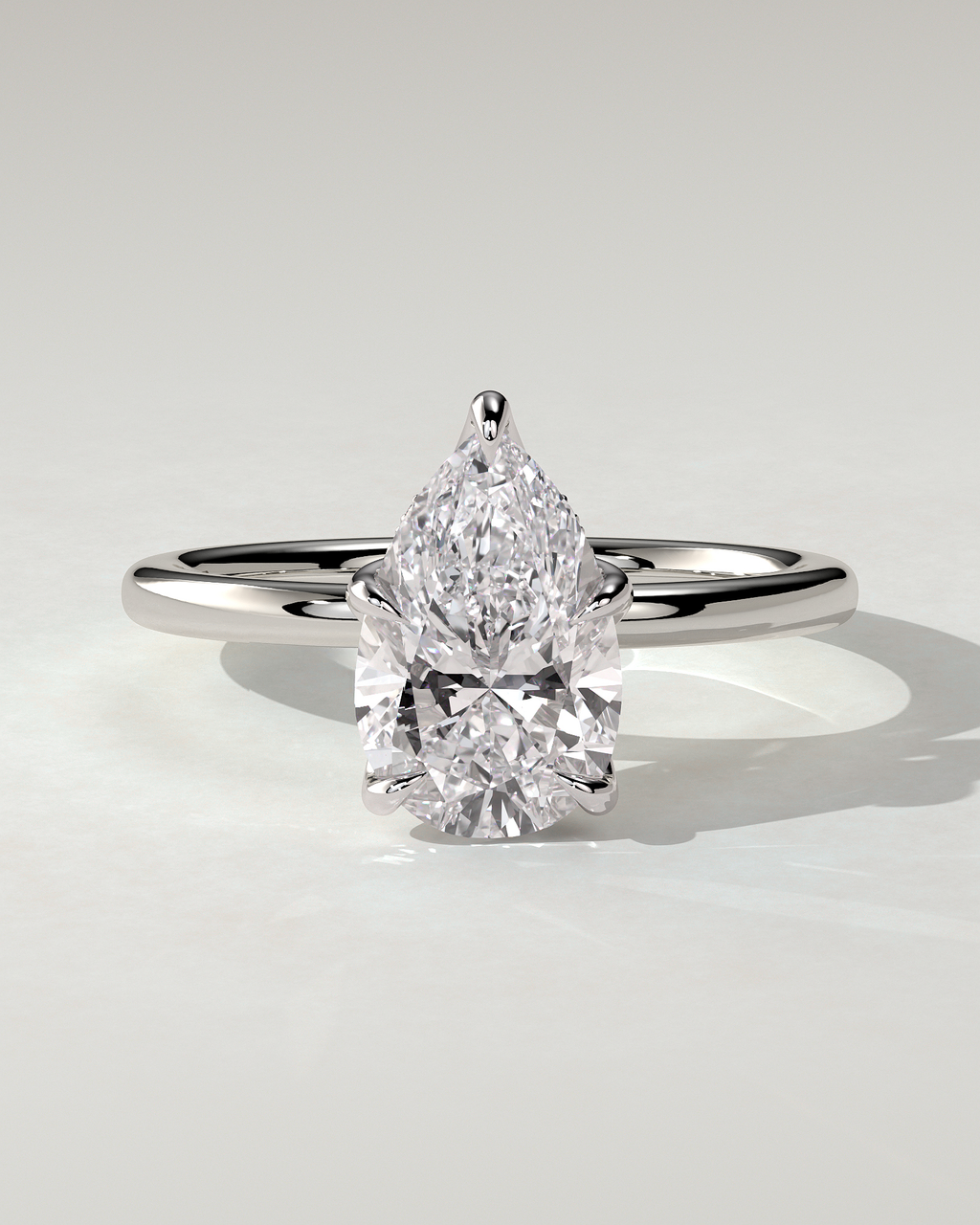 Blossom Solitaire Pear Ring