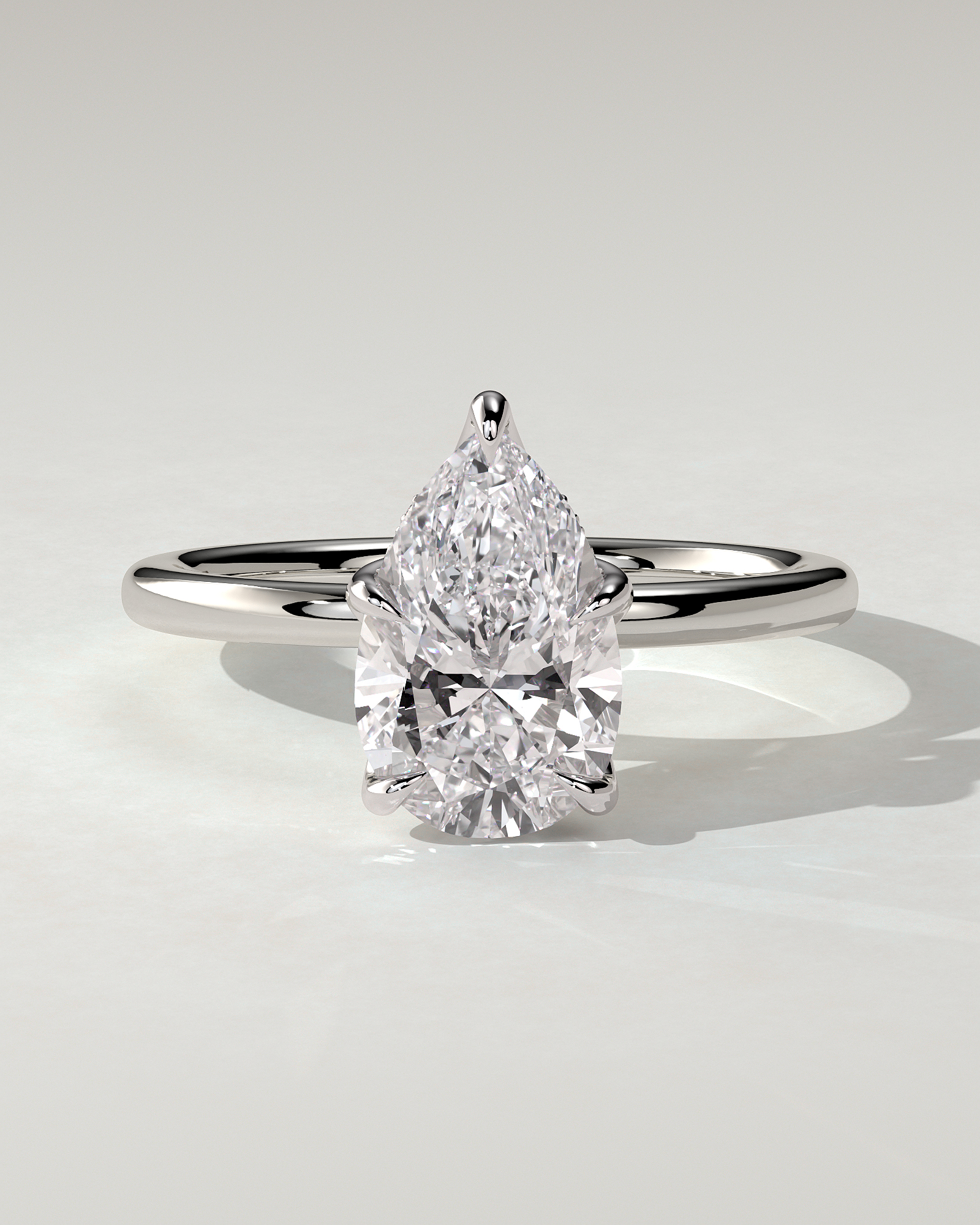 Blossom Solitaire Pear Ring