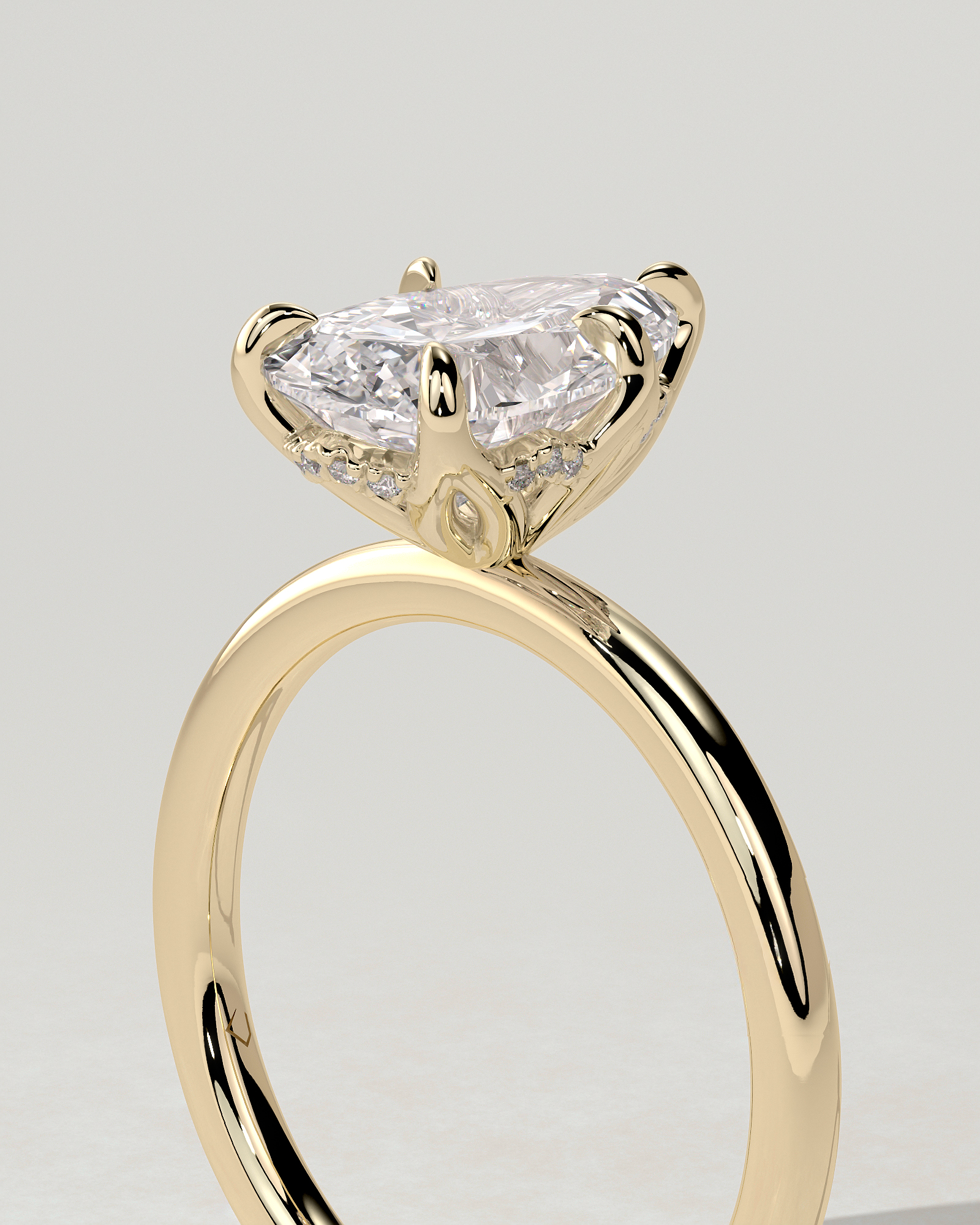 Blossom Solitaire Pear Ring