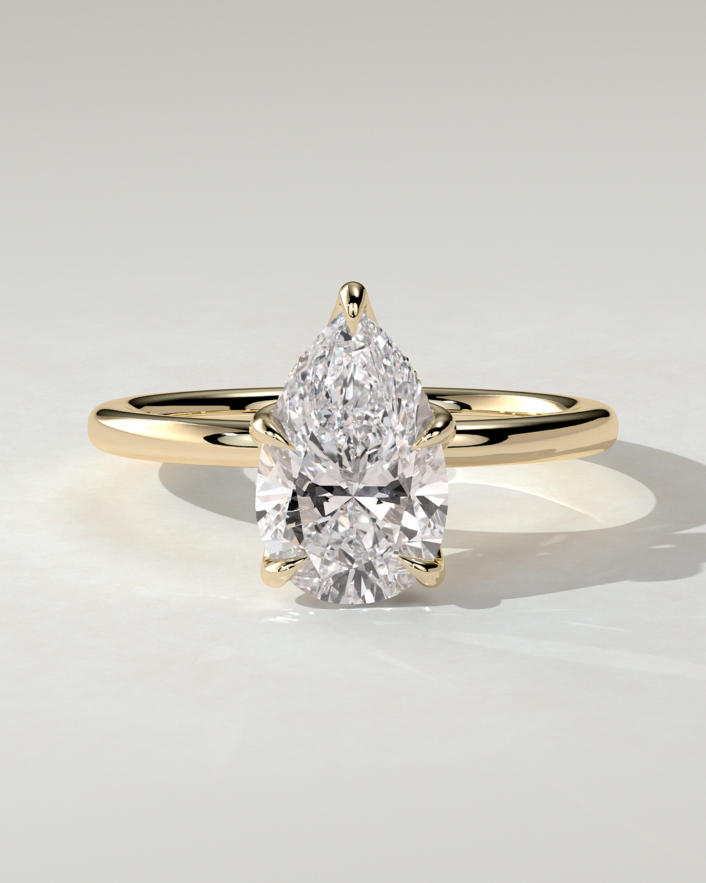 Blossom Solitaire Pear Ring