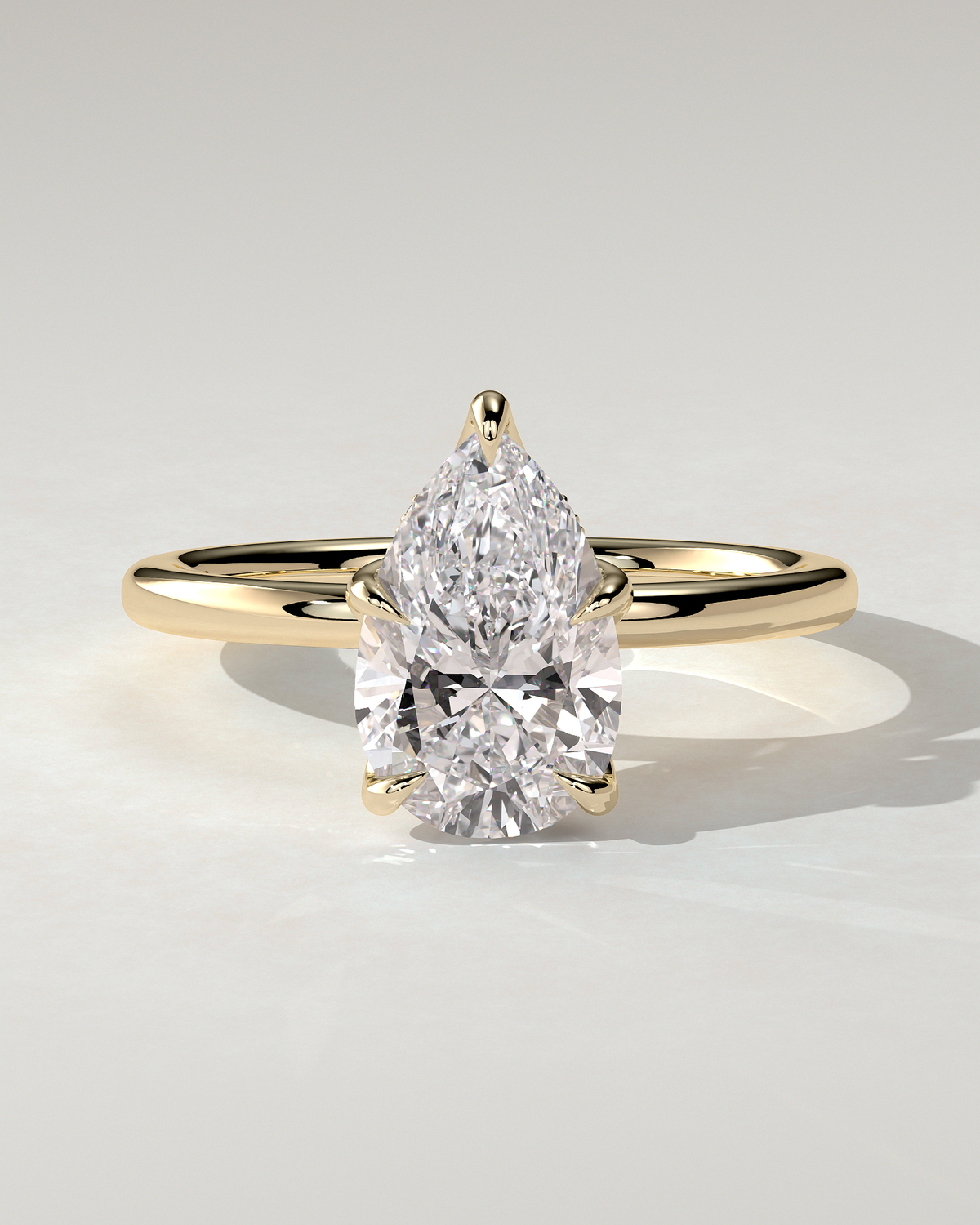 Blossom Solitaire Pear Ring