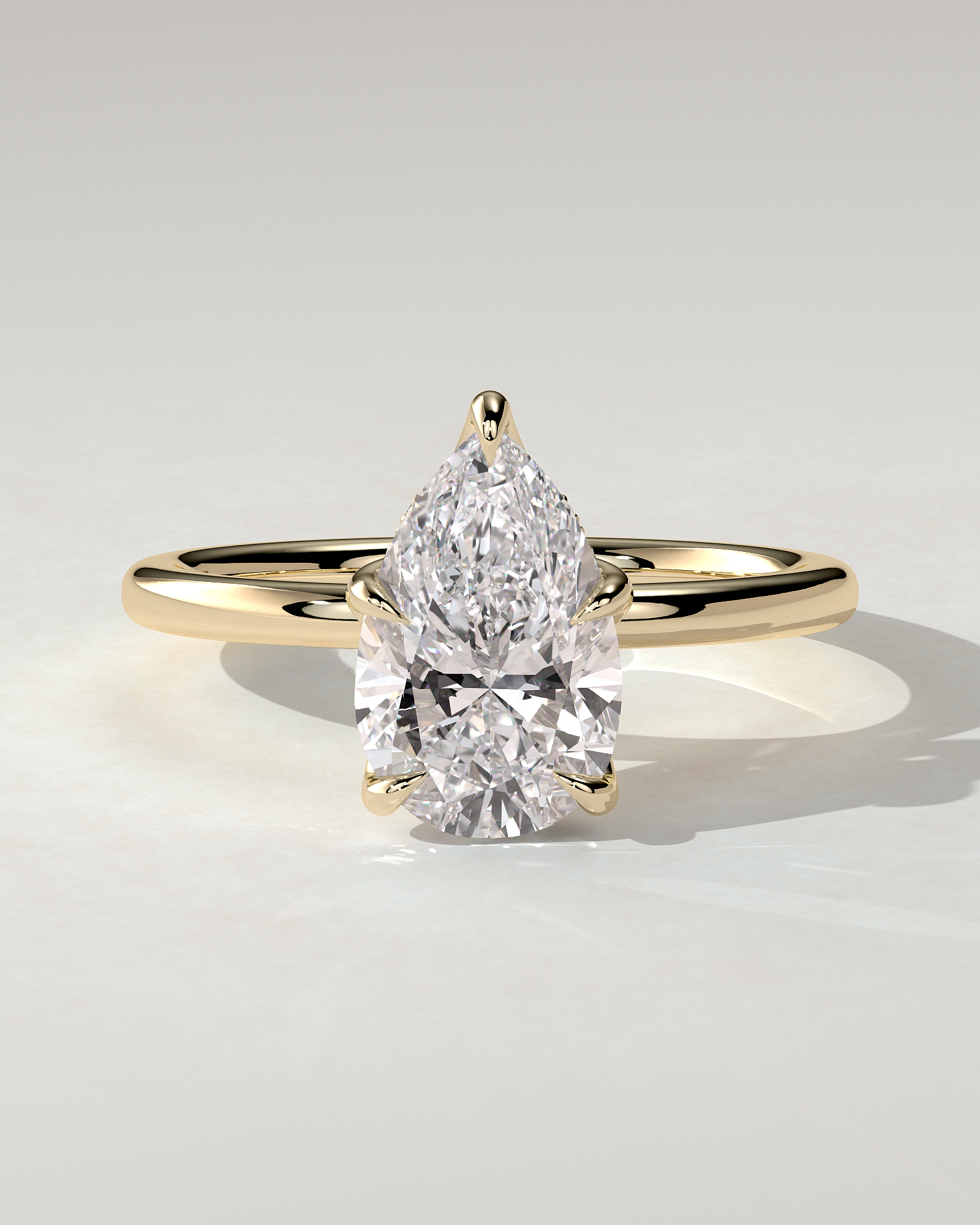 Blossom Solitaire Pear Ring