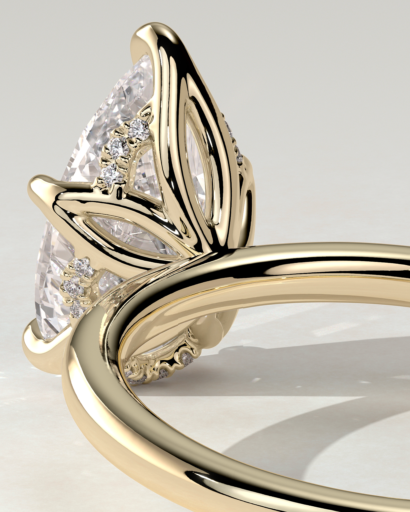 Blossom Solitaire Pear Ring