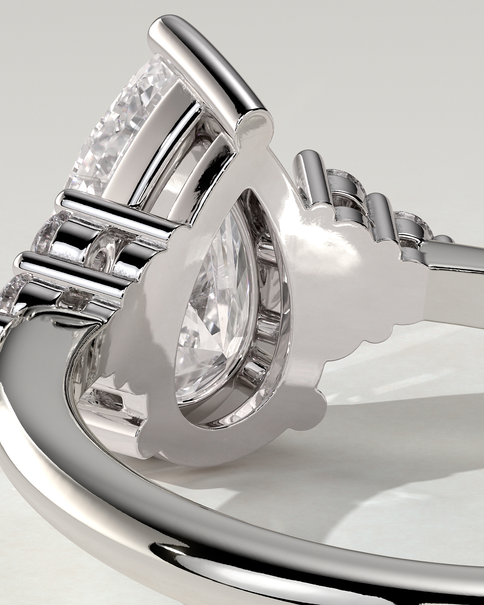 Brooke Solitaire Pear Ring