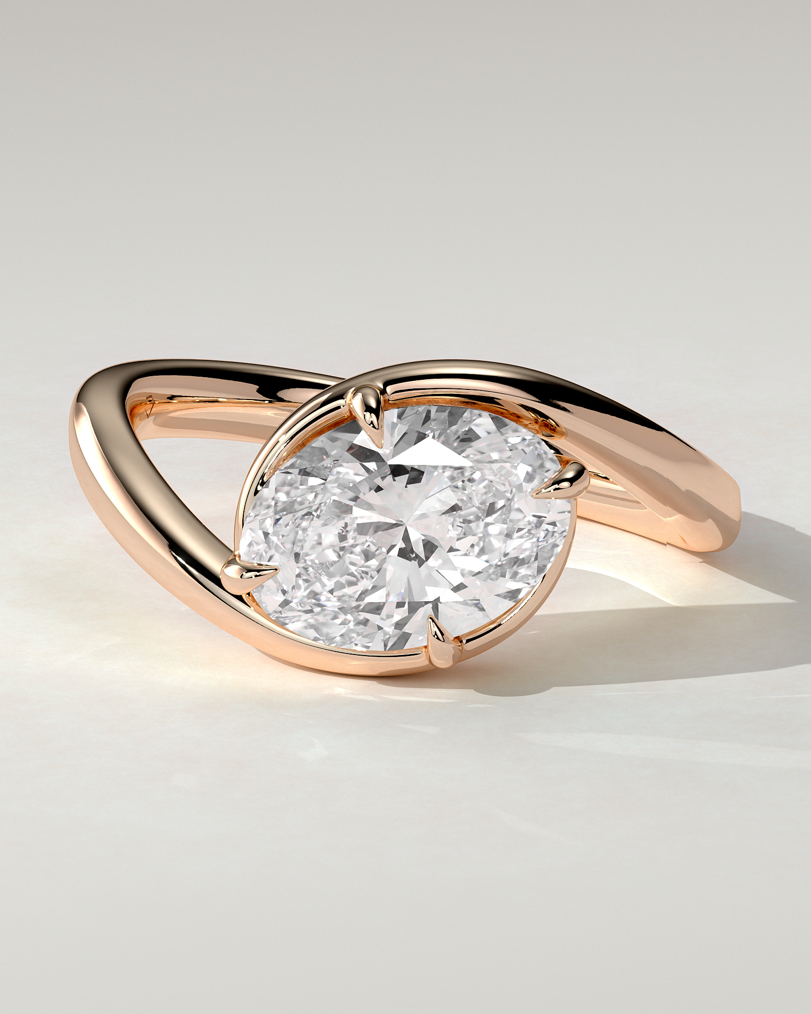 Casey Solitaire Oval Ring