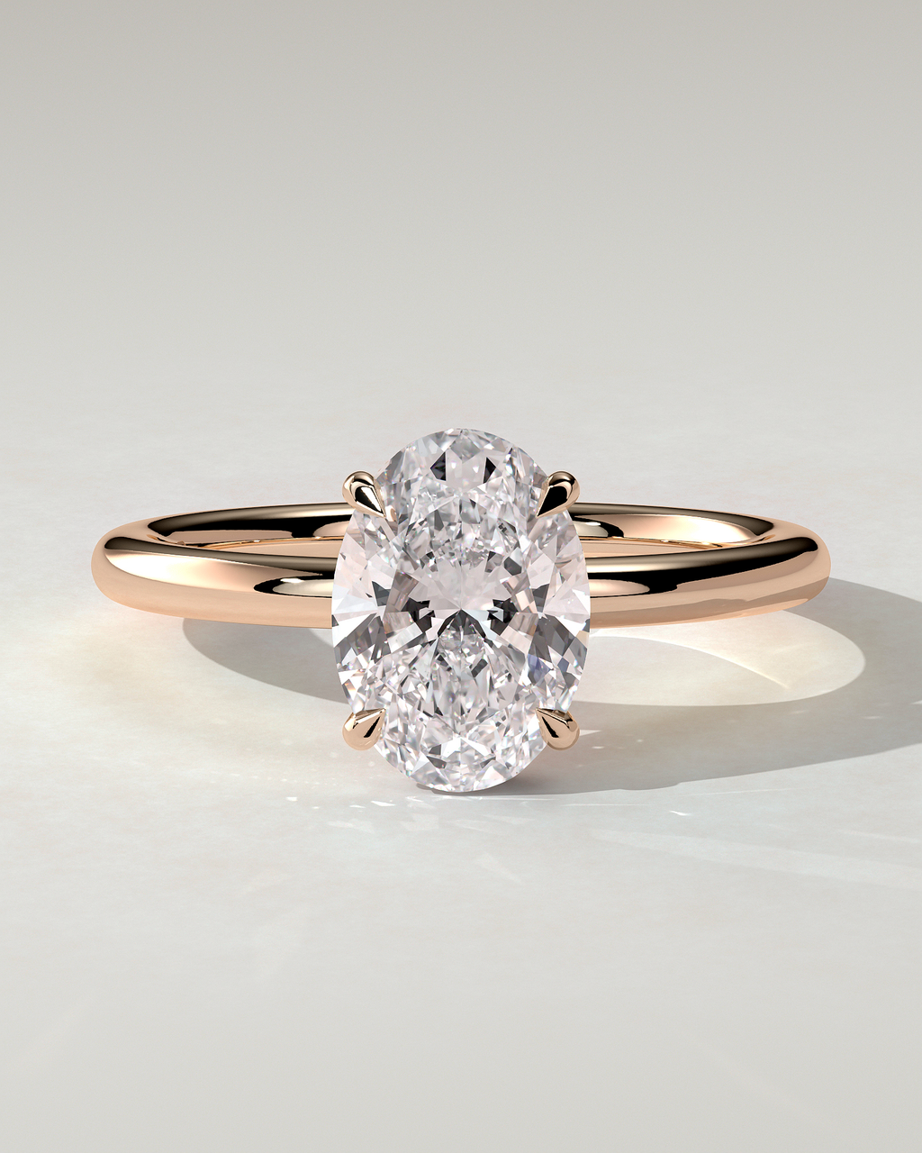 Cecilia Solitaire Oval Ring