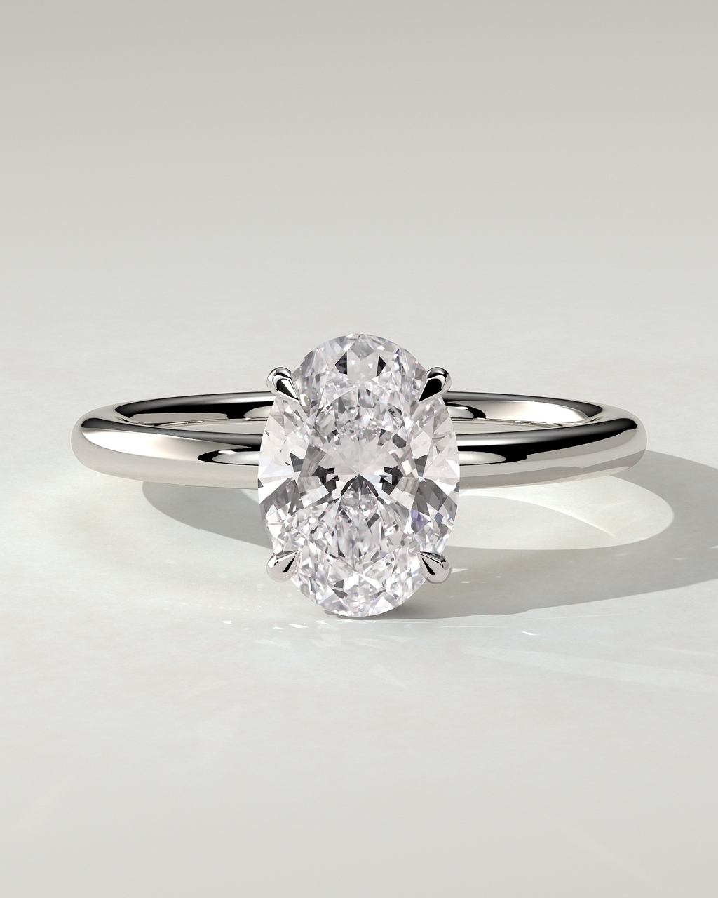 Cecilia Solitaire Oval Ring