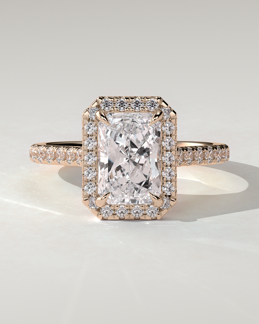Clementine Halo Radiant Ring