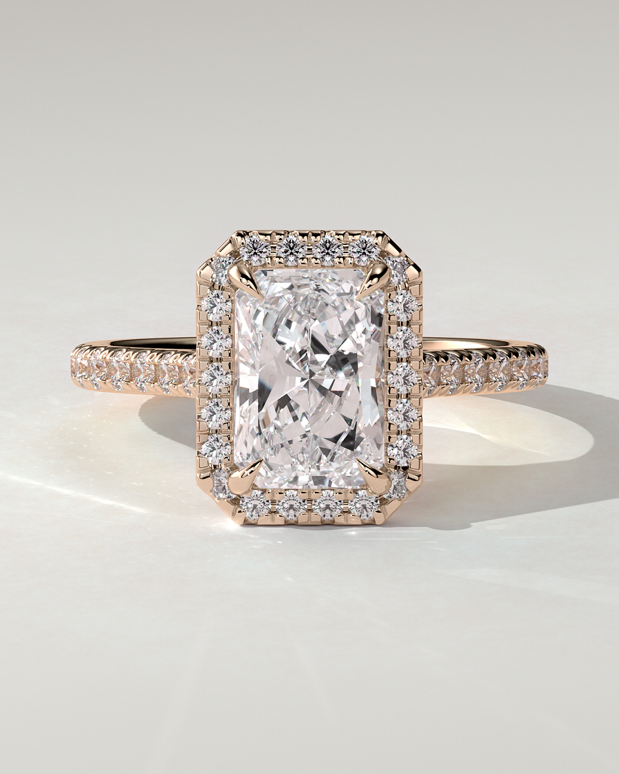 Clementine Halo Radiant Ring