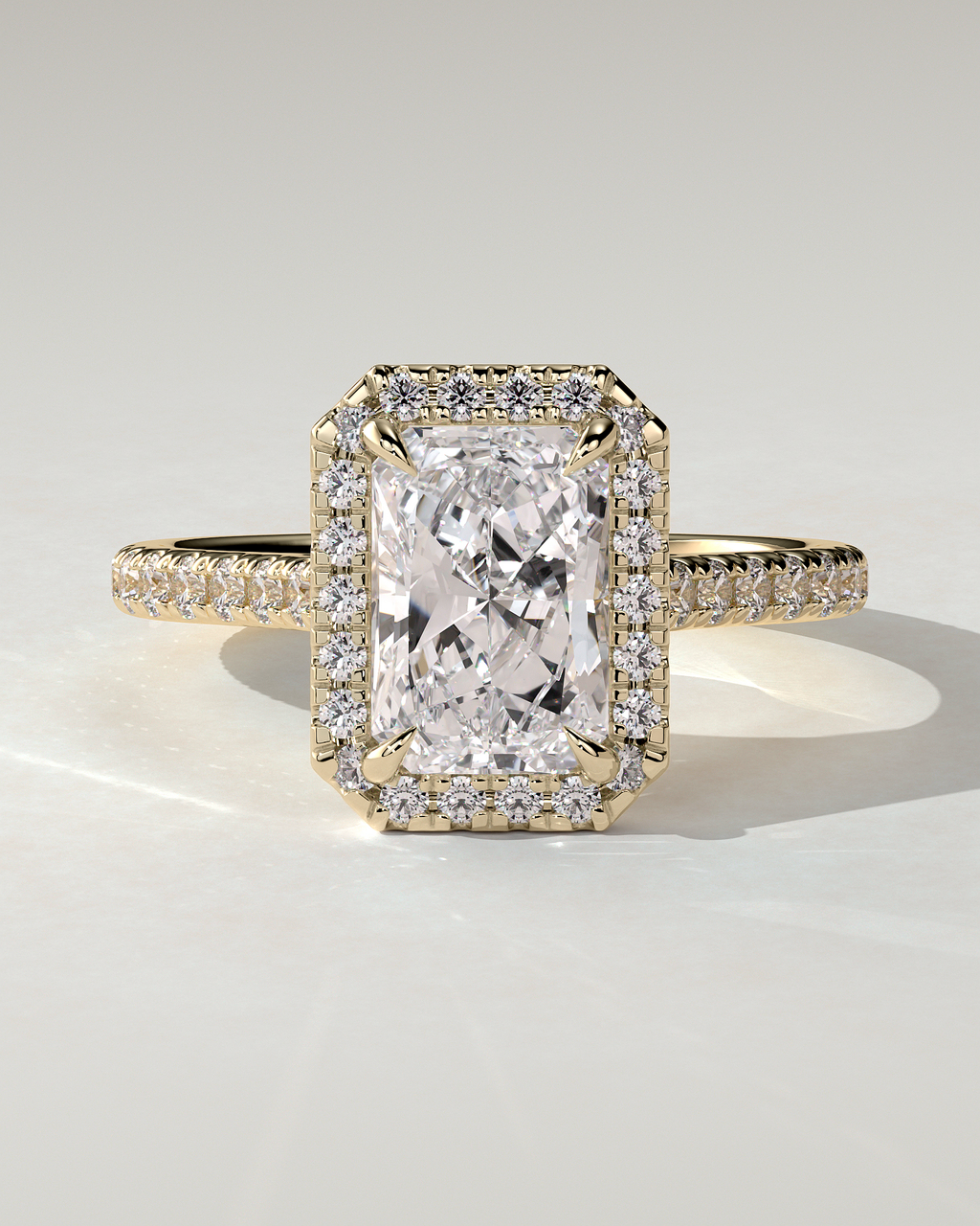Clementine Halo Radiant Ring