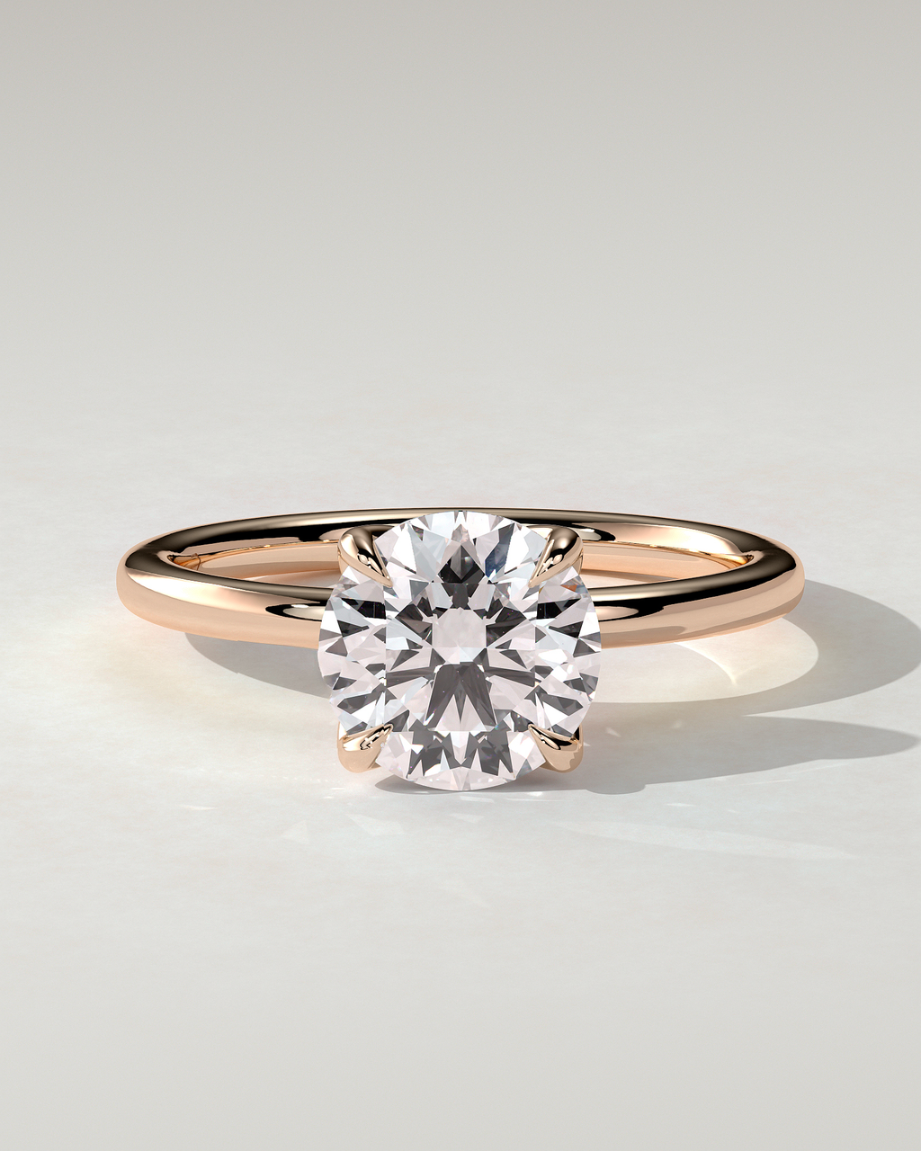 Dahlia Solitaire Round Ring