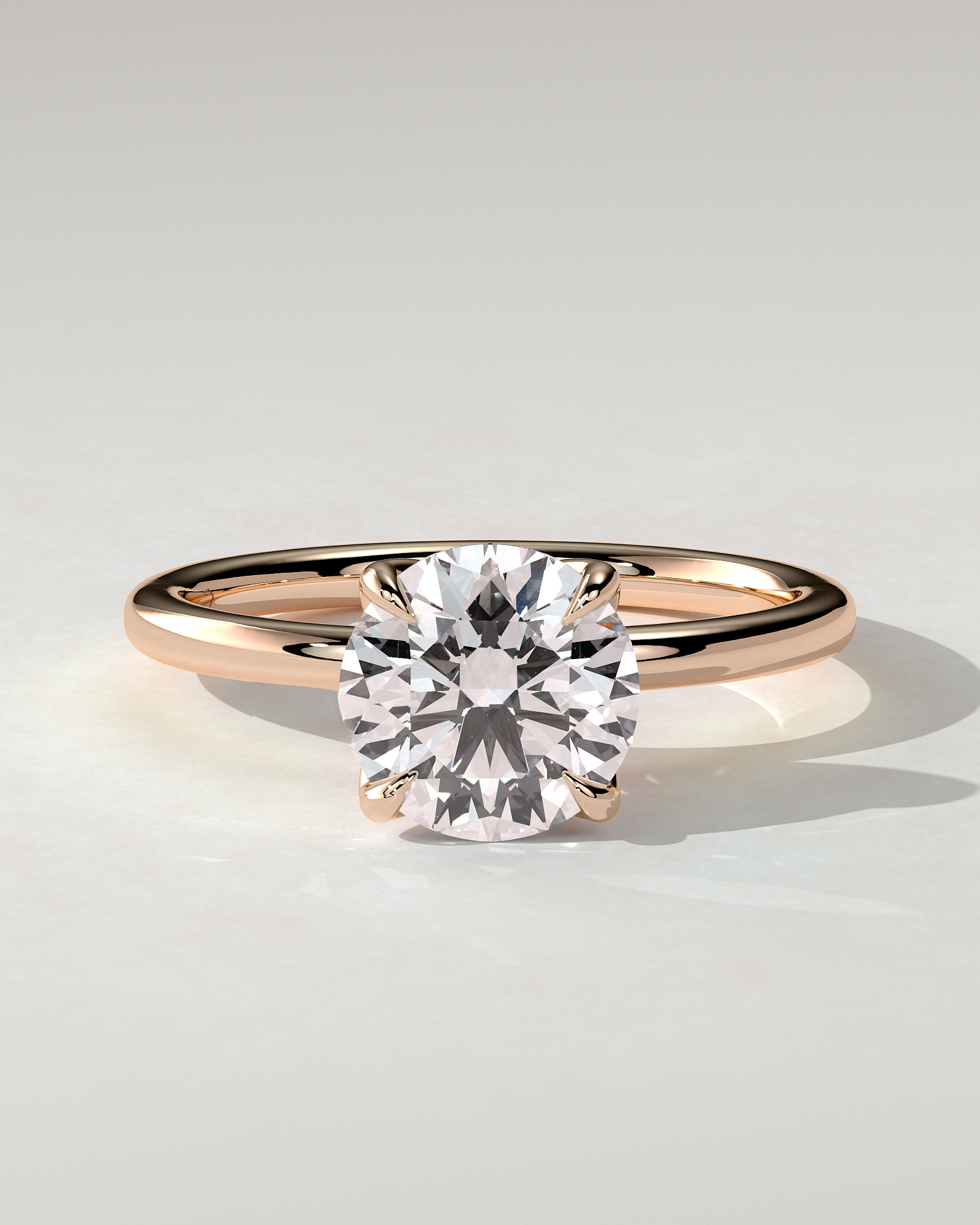 Dahlia Solitaire Round Ring
