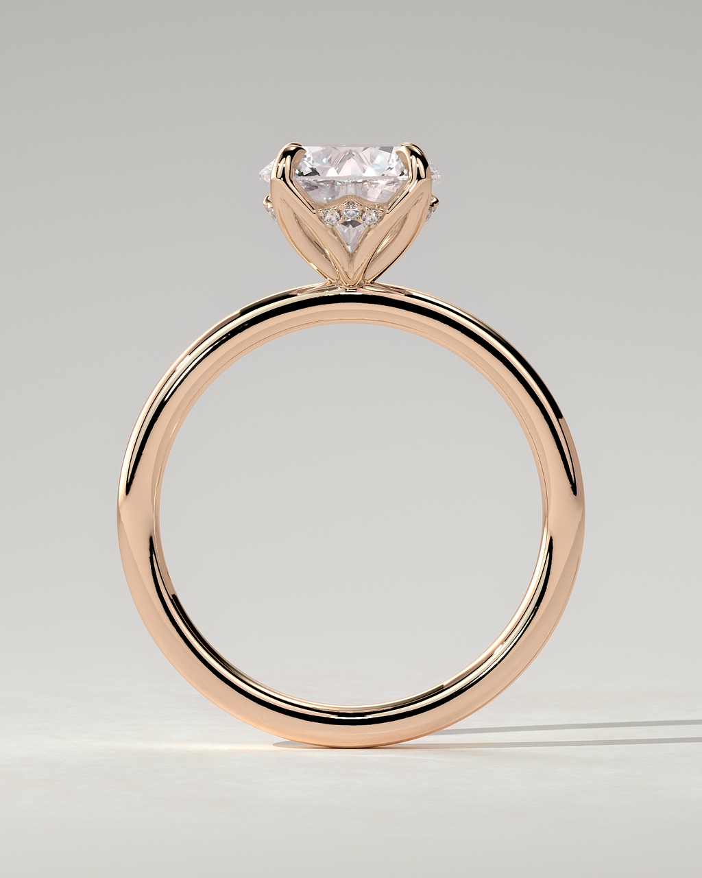 Dahlia Solitaire Round Ring