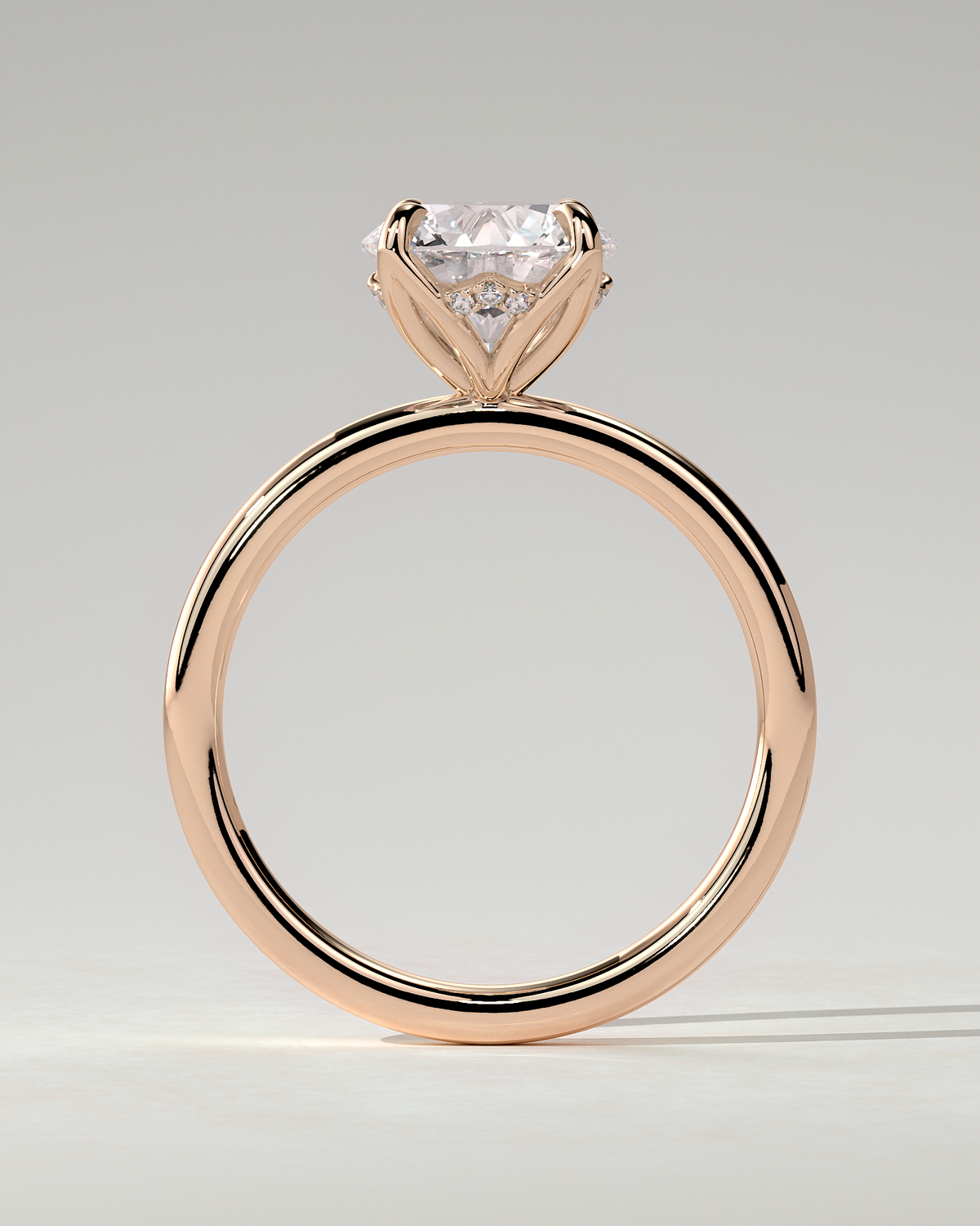 Dahlia Solitaire Round Ring