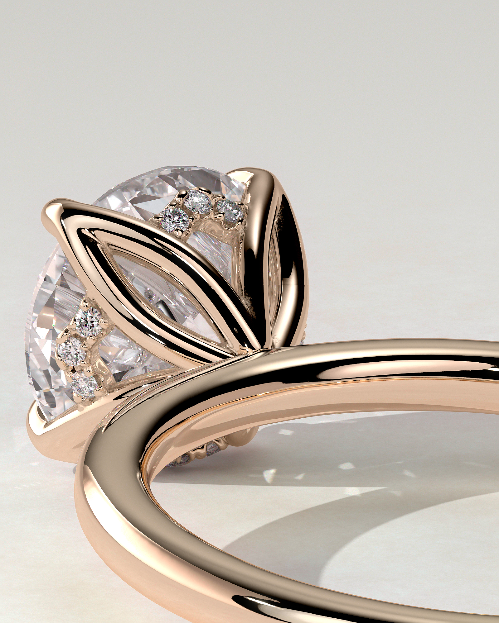 Dahlia Solitaire Round Ring