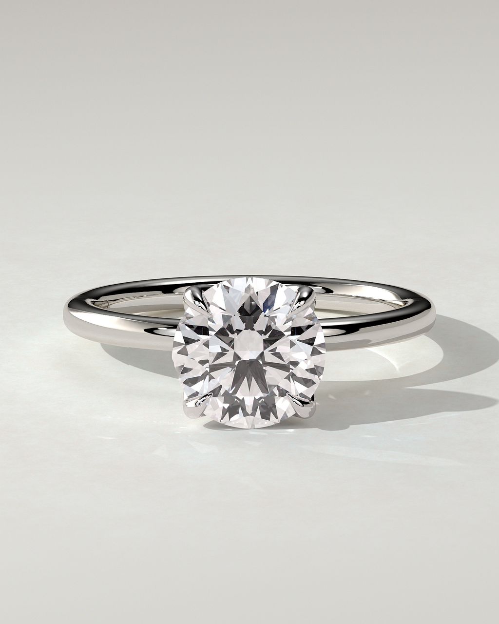 Dahlia Solitaire Round Ring