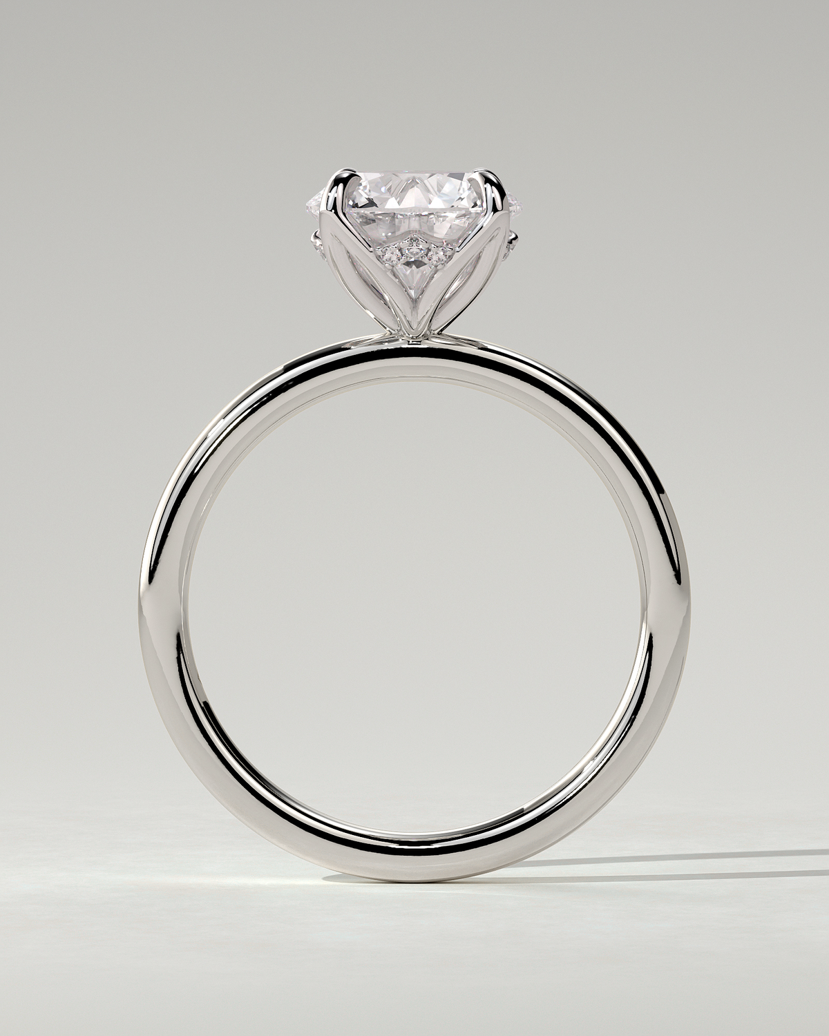 Dahlia Solitaire Round Ring