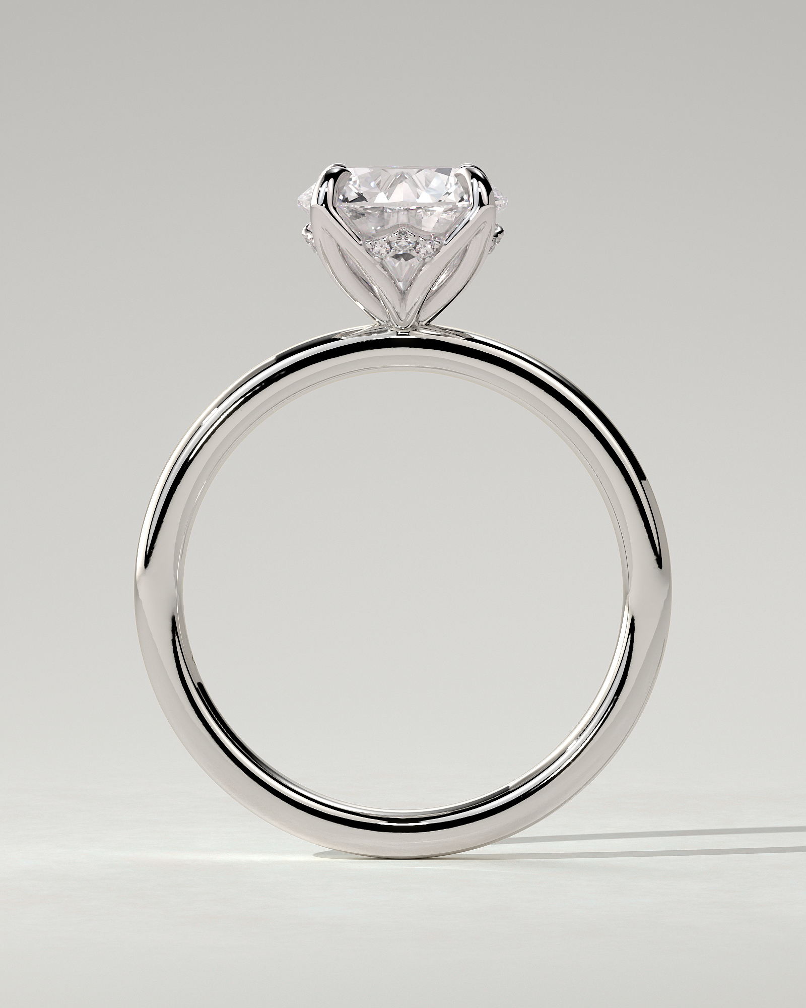 Dahlia Solitaire Round Ring