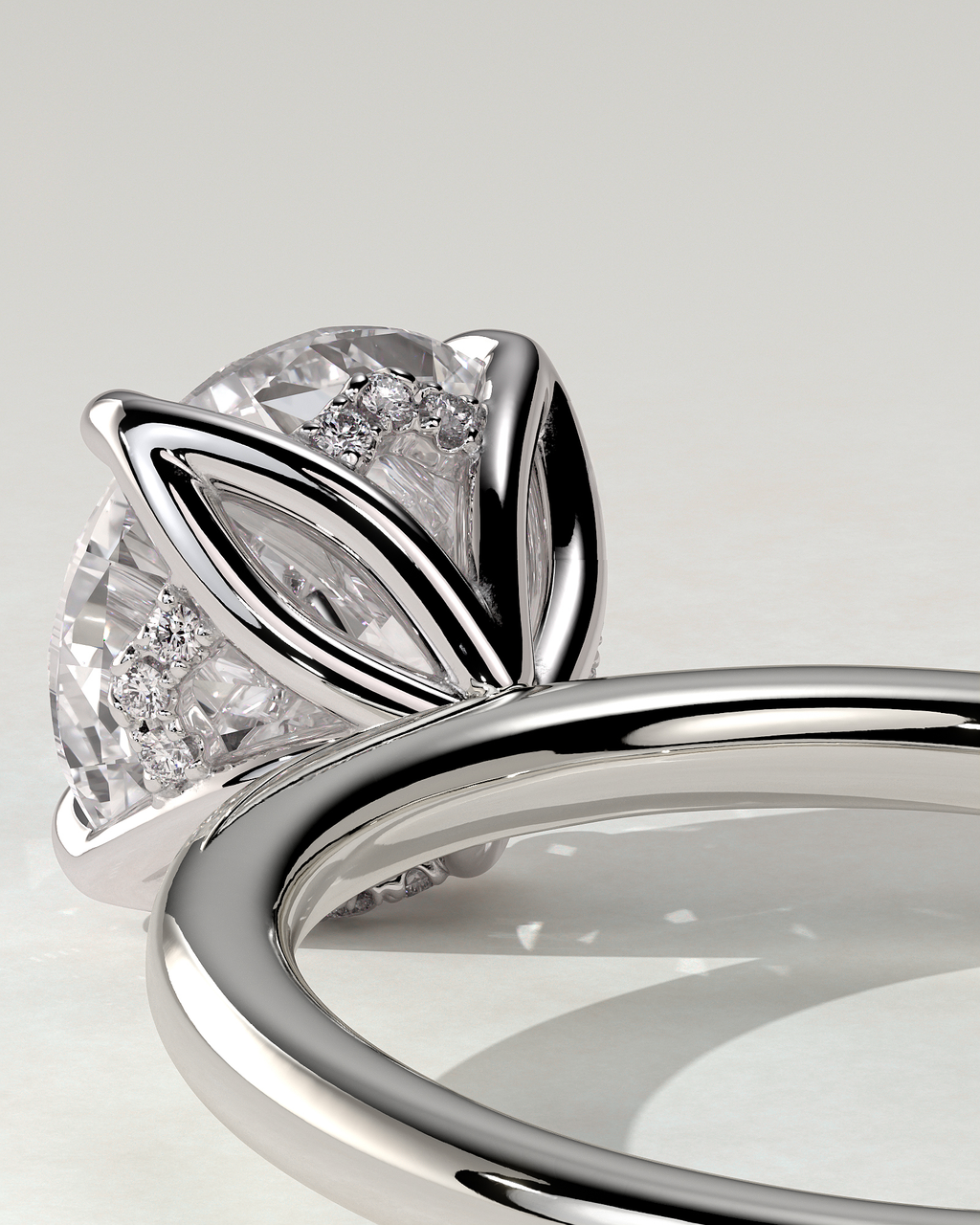 Dahlia Solitaire Round Ring