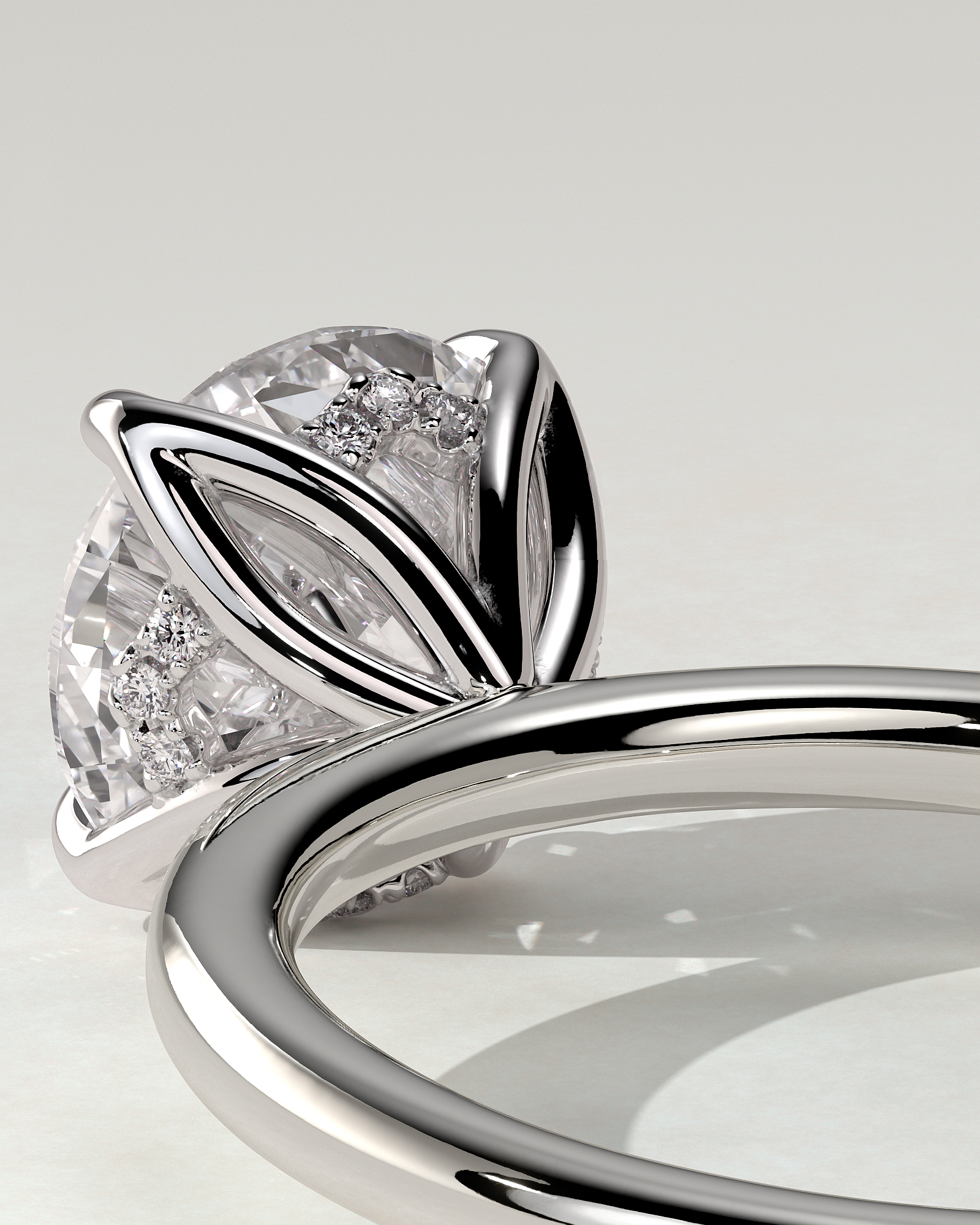Dahlia Solitaire Round Ring
