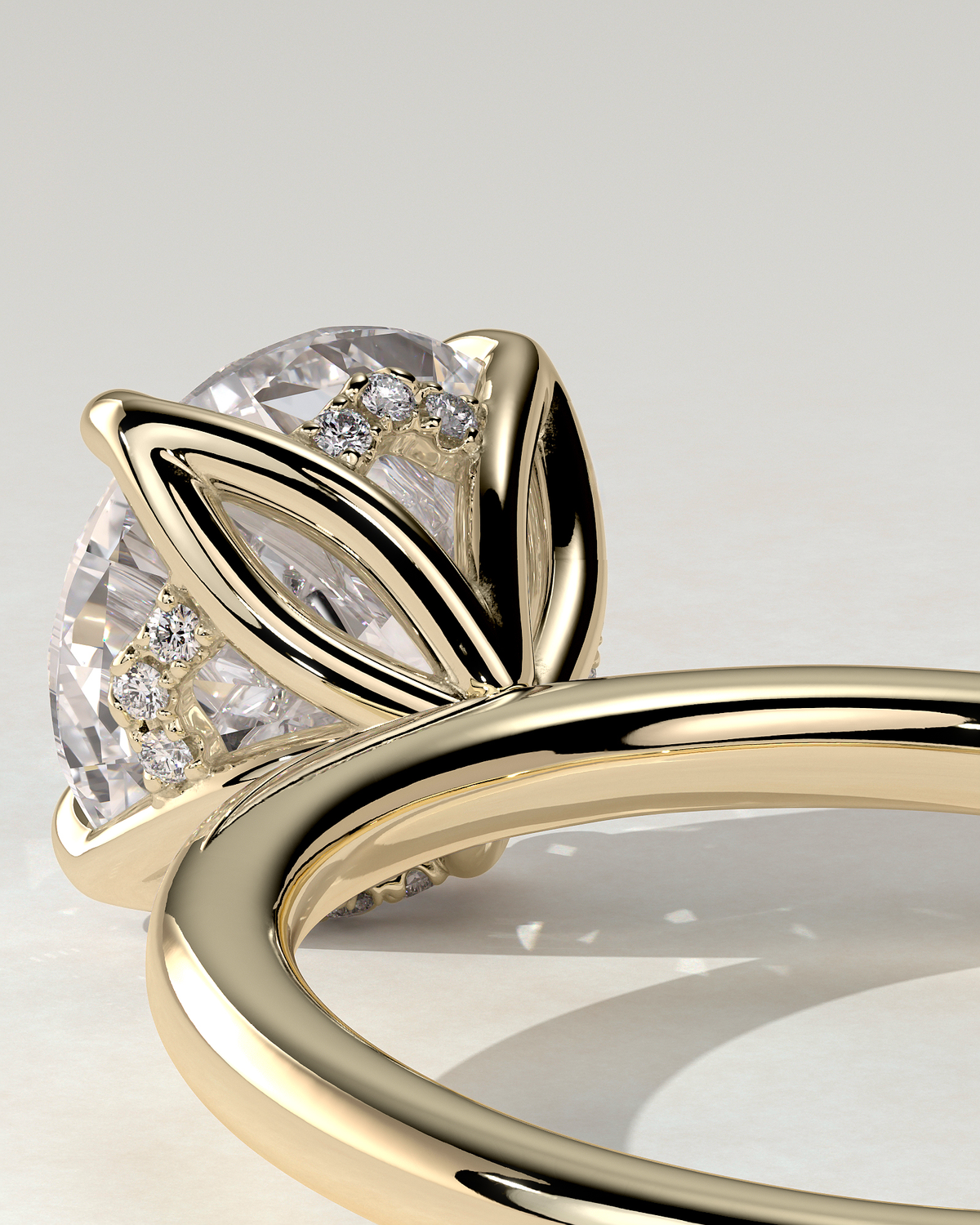 Dahlia Solitaire Round Ring