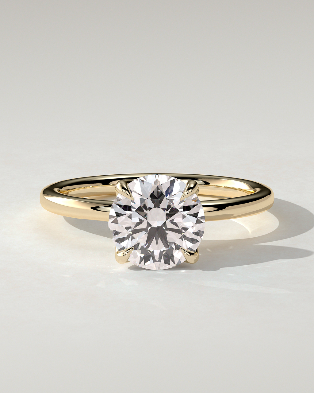 Dahlia Solitaire Round Ring