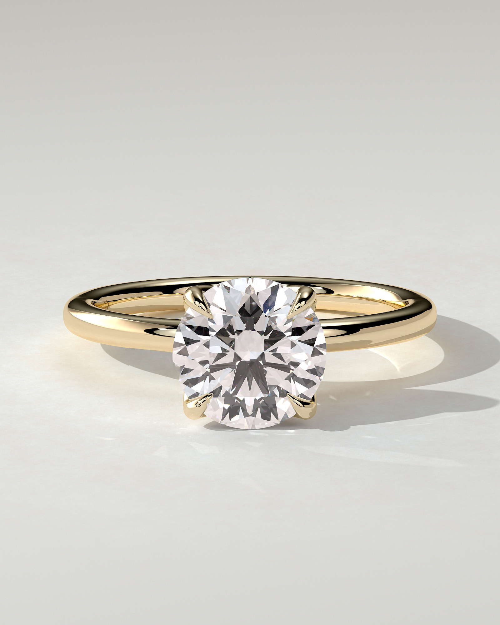 Dahlia Solitaire Round Ring