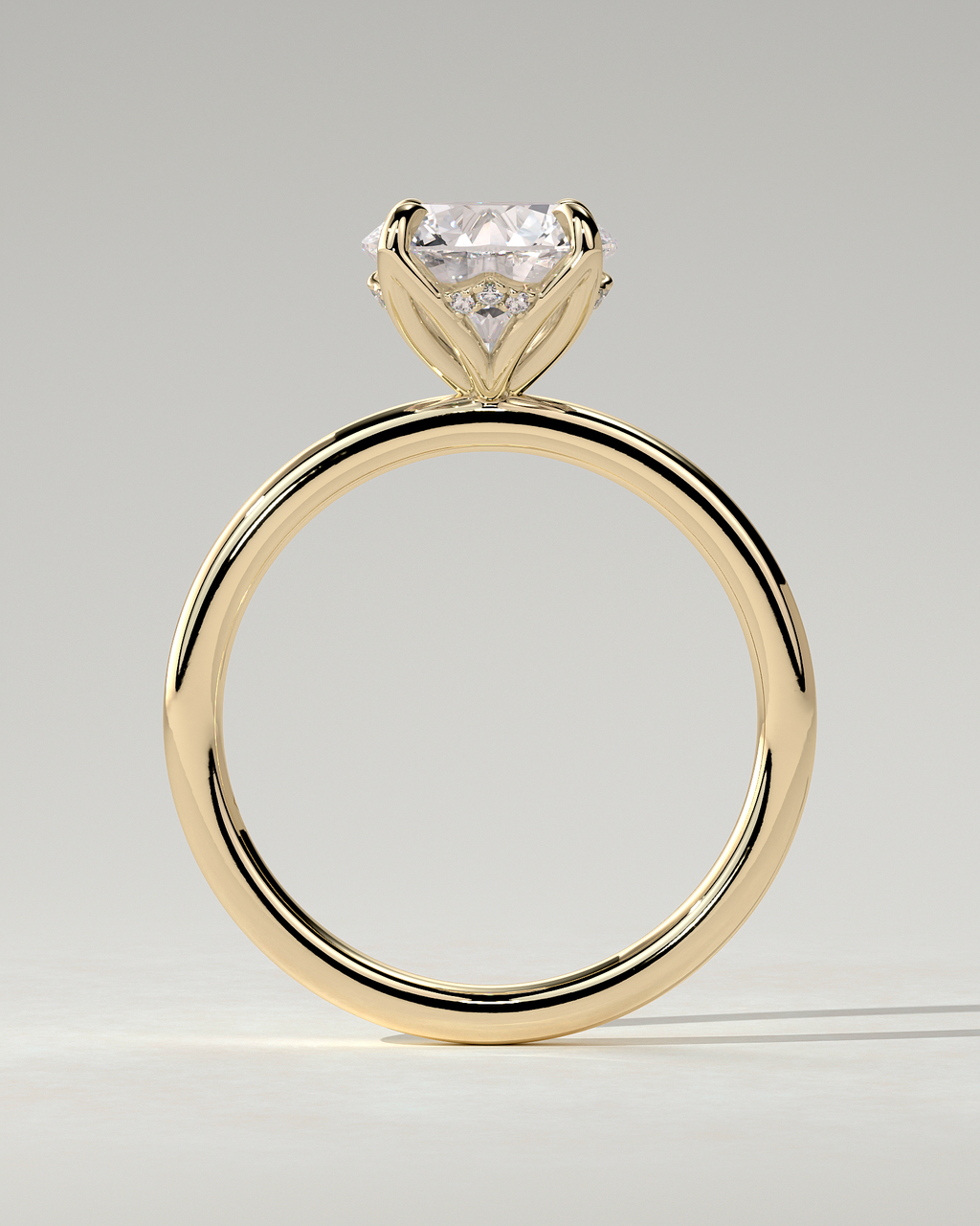 Dahlia Solitaire Round Ring