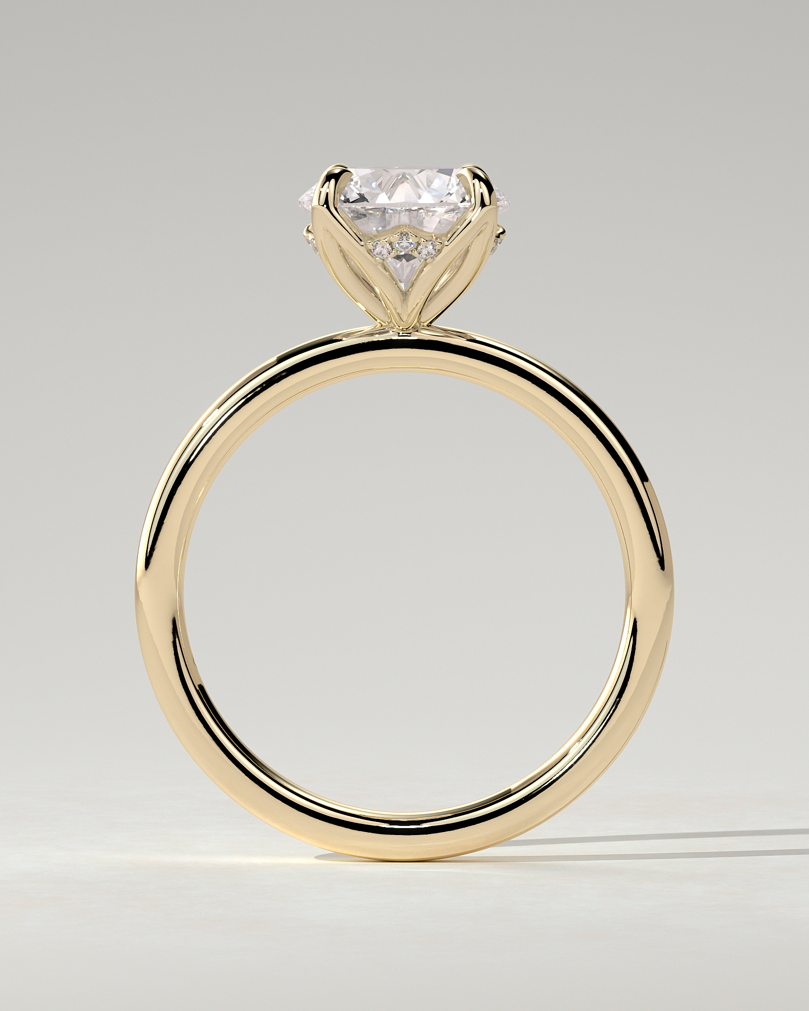 Dahlia Solitaire Round Ring
