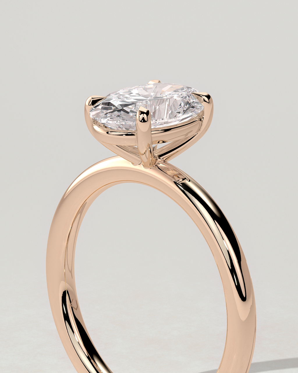 Daisy Solitaire Oval Ring